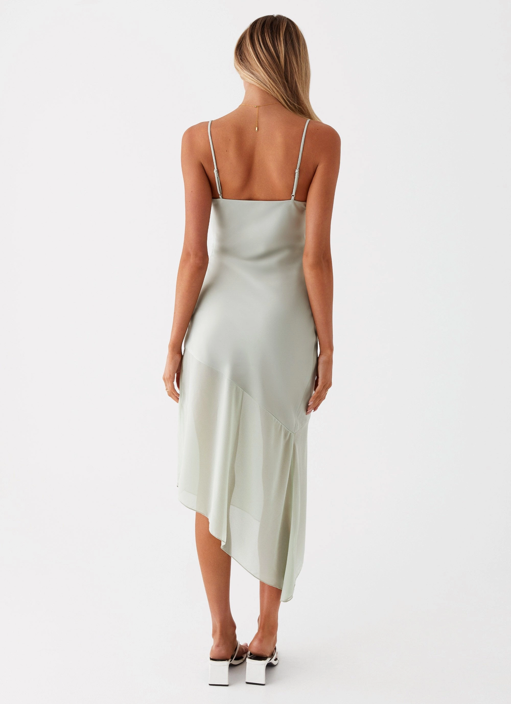 Leia Midi Dress - Sage Feminine Movement Fitted waist