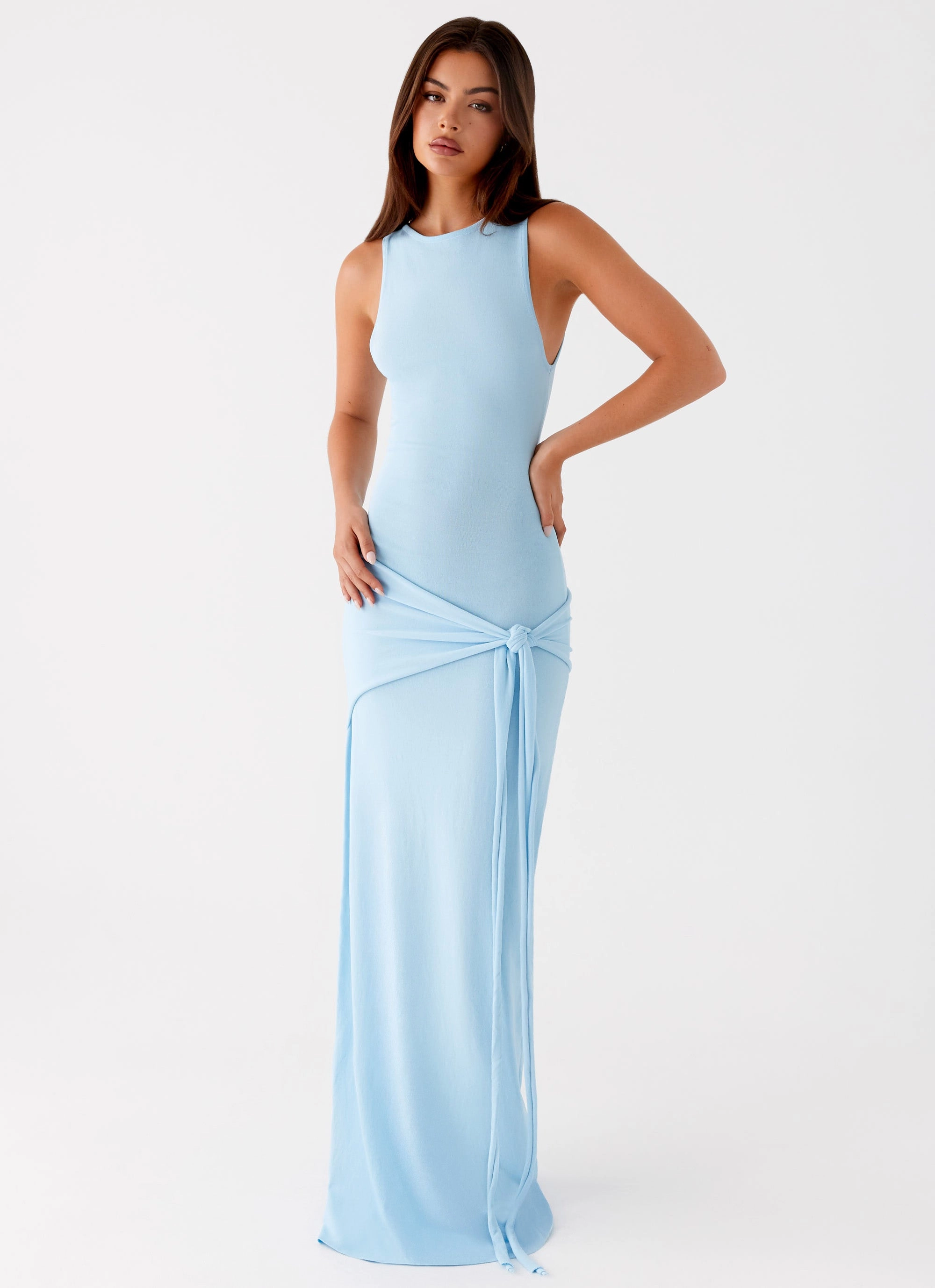 Spring Flow Clean Style Leona Maxi Dress - Turquoise