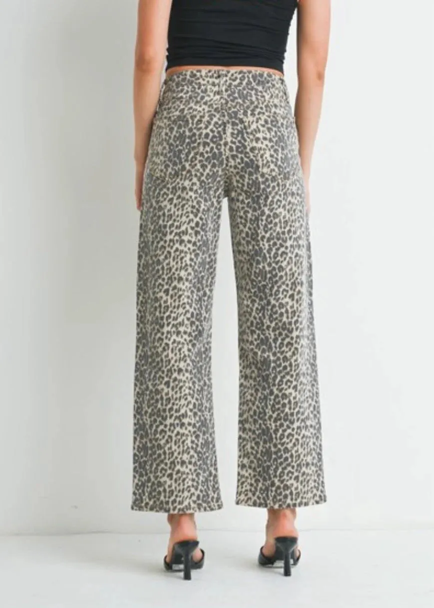 Leopard Straight Leg Jeans