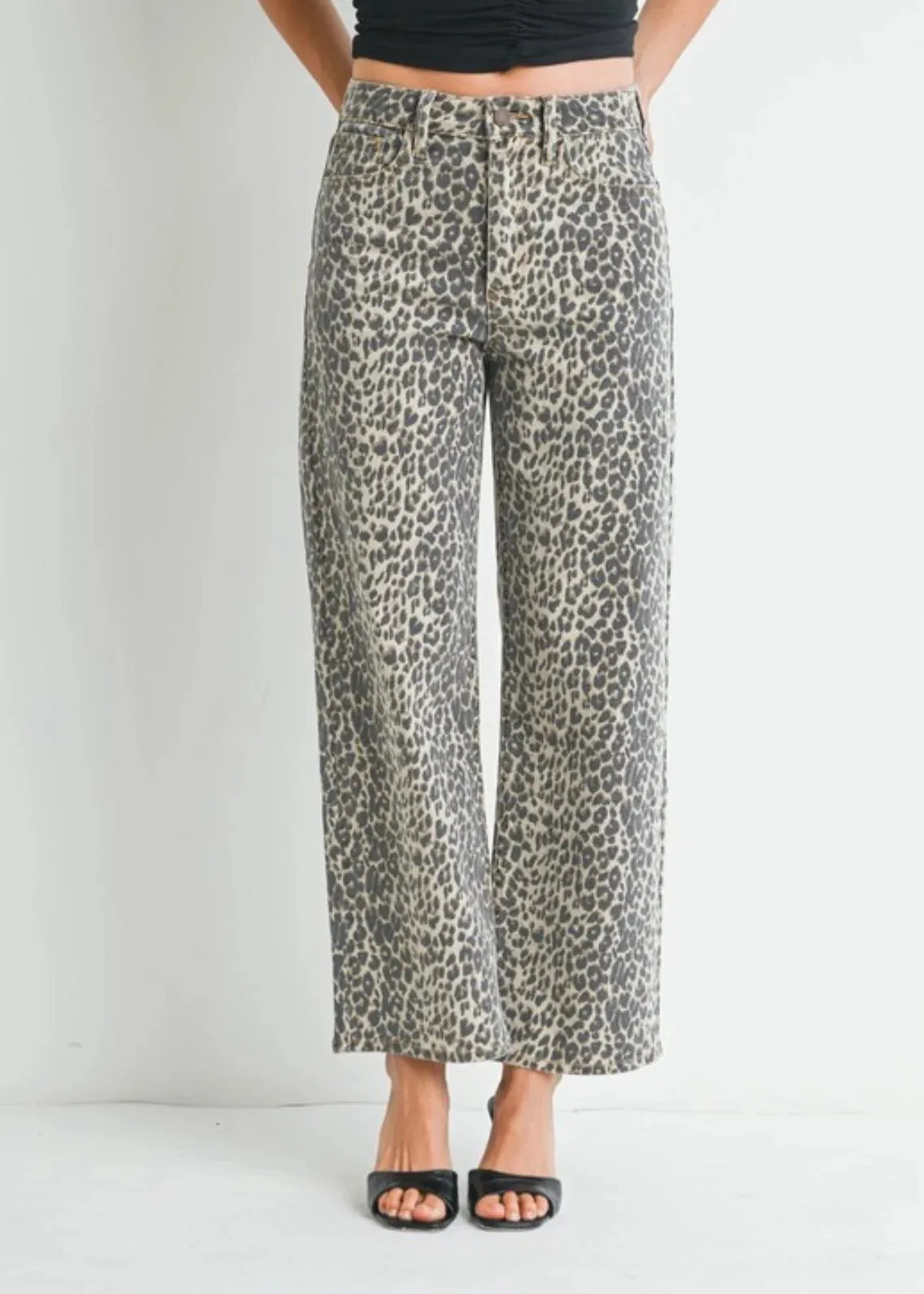 Leopard Straight Leg Jeans