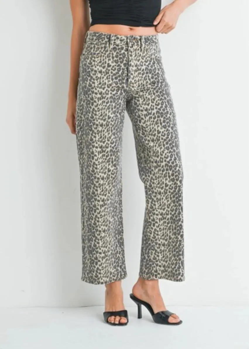 Leopard Straight Leg Jeans