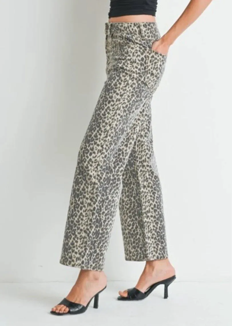 Leopard Straight Leg Jeans
