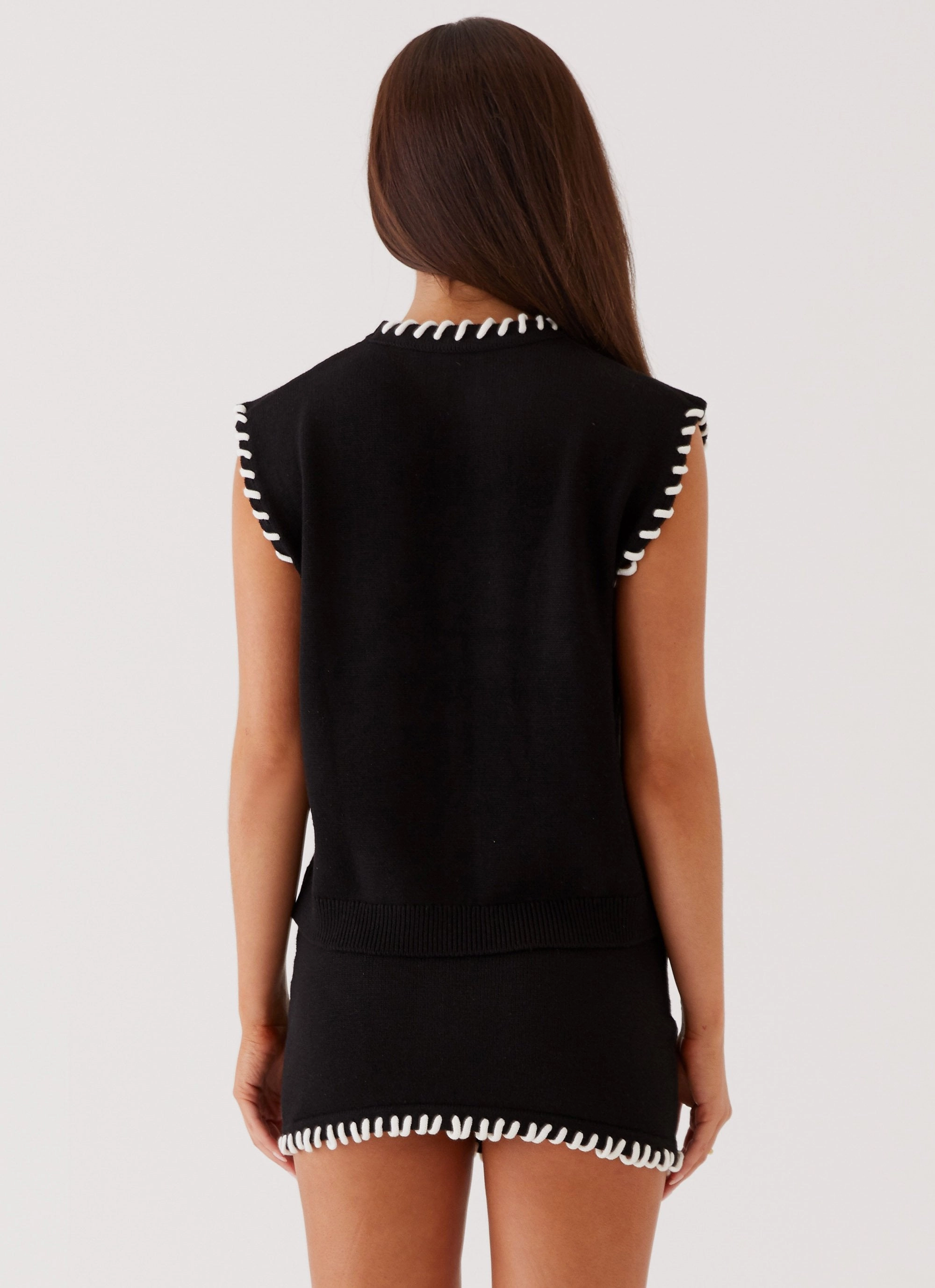 Let's Get Loud Knit Mini Skirt - Black Soft Focus Adjustable Fastening