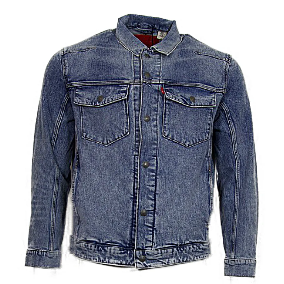 Levi's Men's Denim Jean Jacket Premium Trucker Style Long Sleeve Button Up Coat