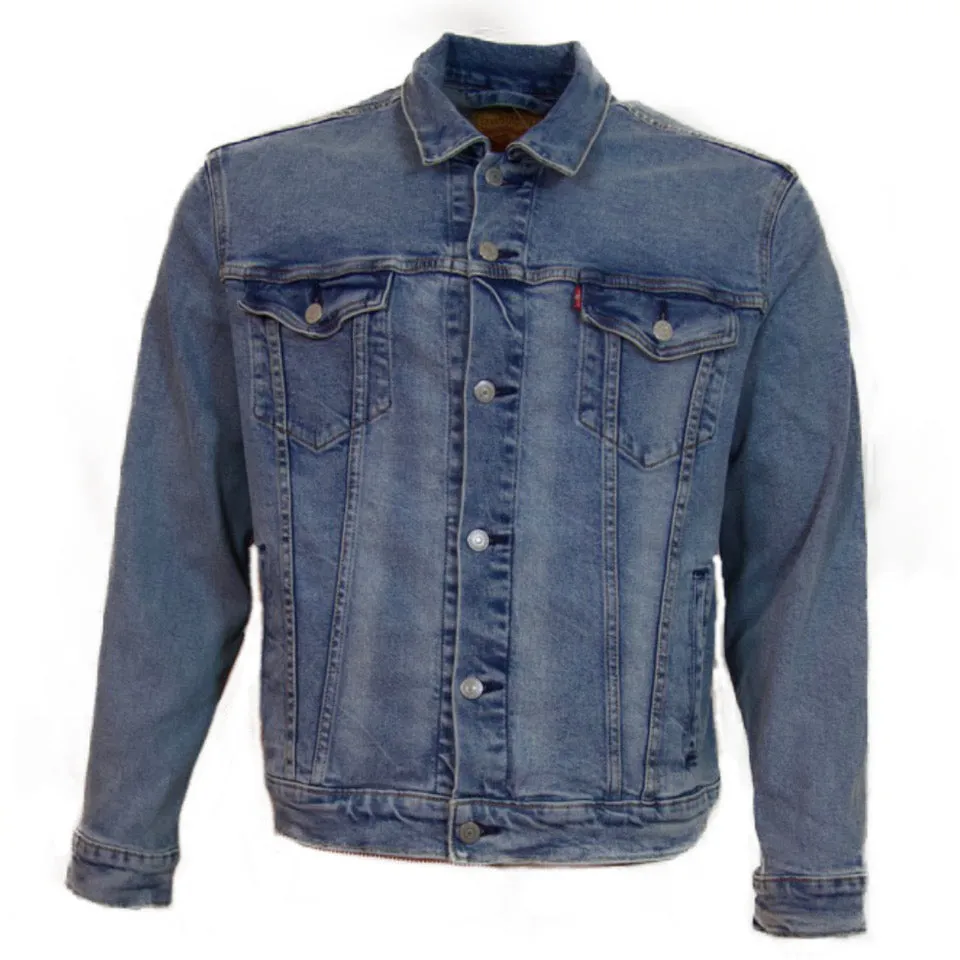 Levi's Men's Denim Jean Jacket Premium Trucker Style Long Sleeve Button Up Coat