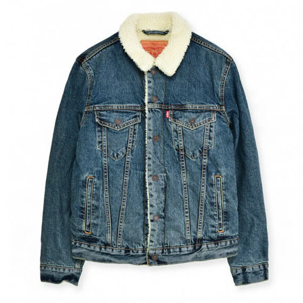 Levi's Men's Jacket Denim Sherpa Lined Insulated Trucker Denim Jacket 16365
