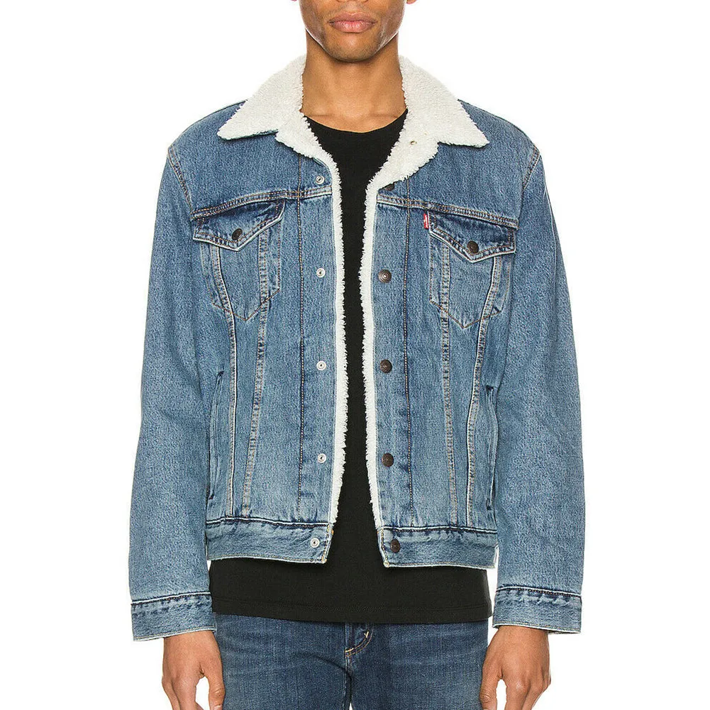 Levi's Men's Jacket Denim Sherpa Lined Insulated Trucker Denim Jacket 16365