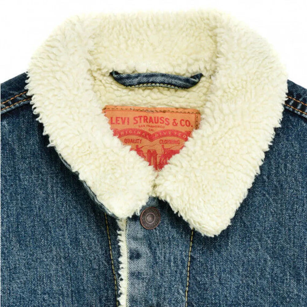 Levi's Men's Jacket Denim Sherpa Lined Insulated Trucker Denim Jacket 16365
