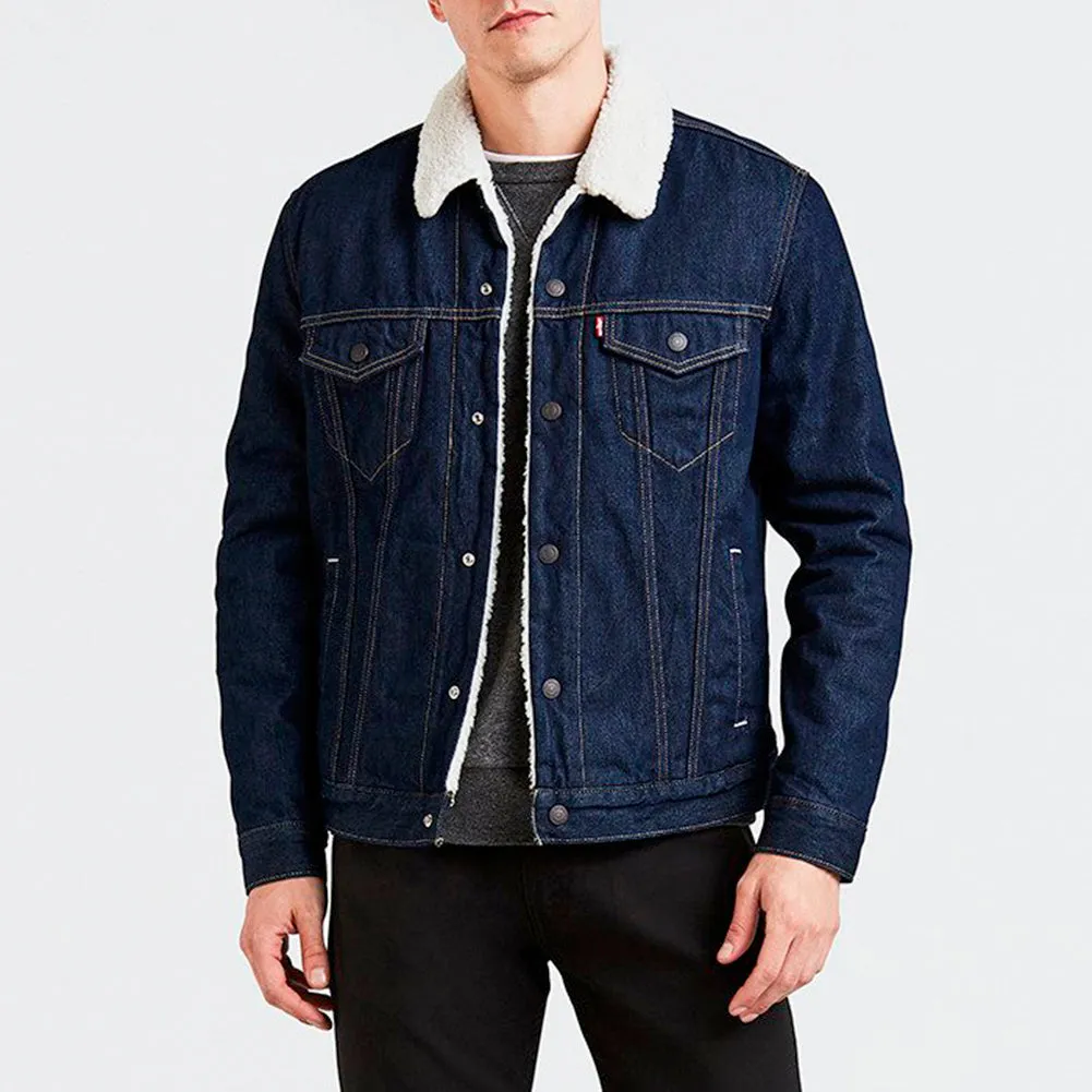 Levi's Men's Jacket Denim Sherpa Lined Insulated Trucker Denim Jacket 16365