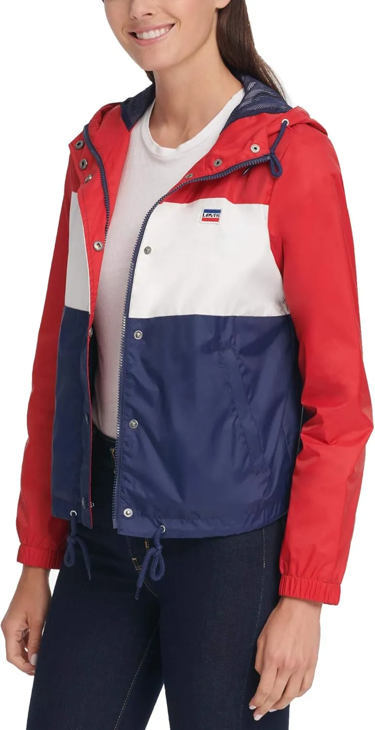 Levi's Women's Retro Hooded Rain Windbreaker Jacket (Standard & Plus Sizes)