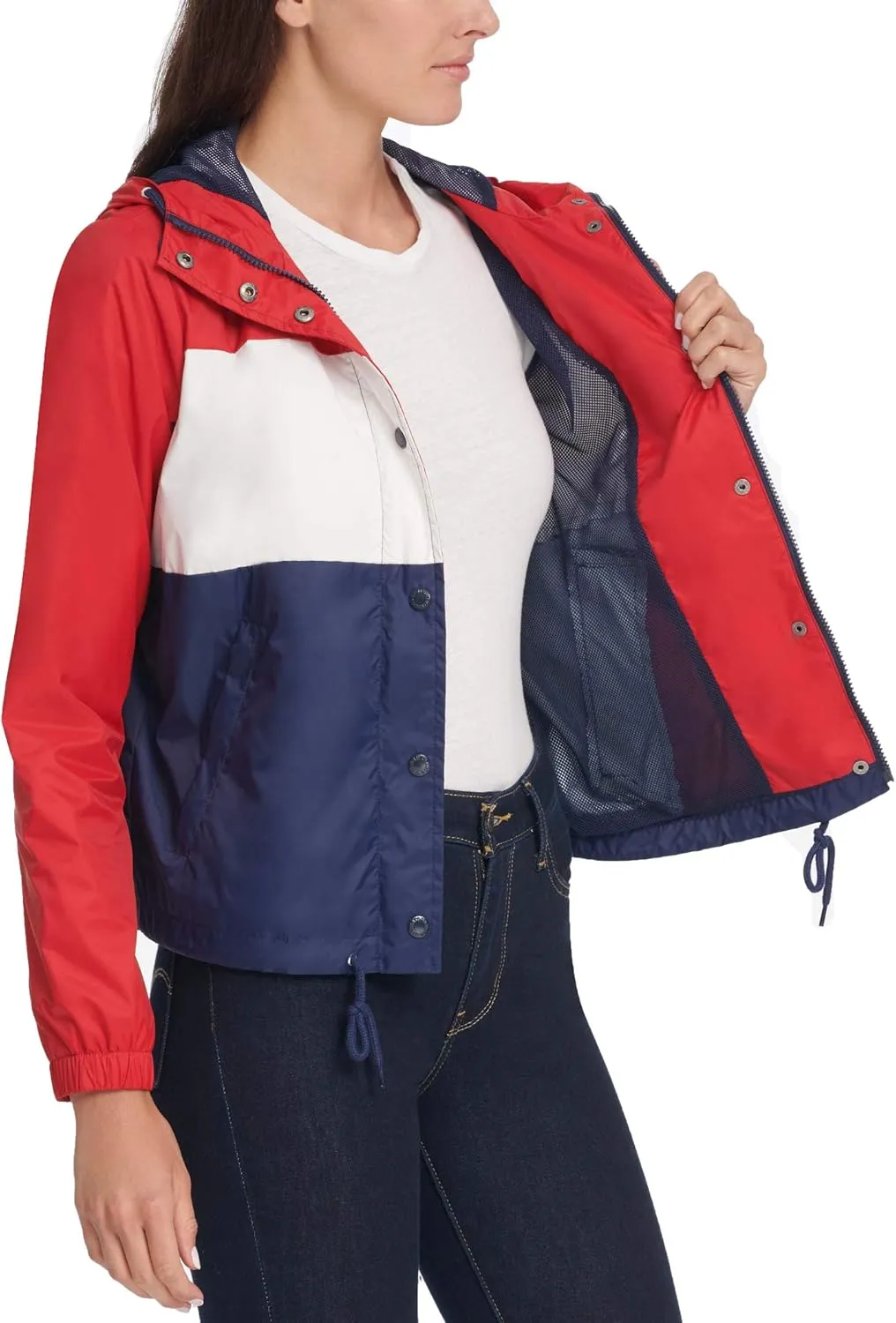Levi's Women's Retro Hooded Rain Windbreaker Jacket (Standard & Plus Sizes)