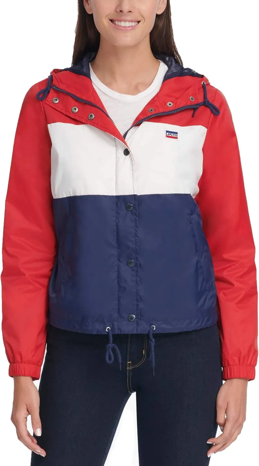 Levi's Women's Retro Hooded Rain Windbreaker Jacket (Standard & Plus Sizes)