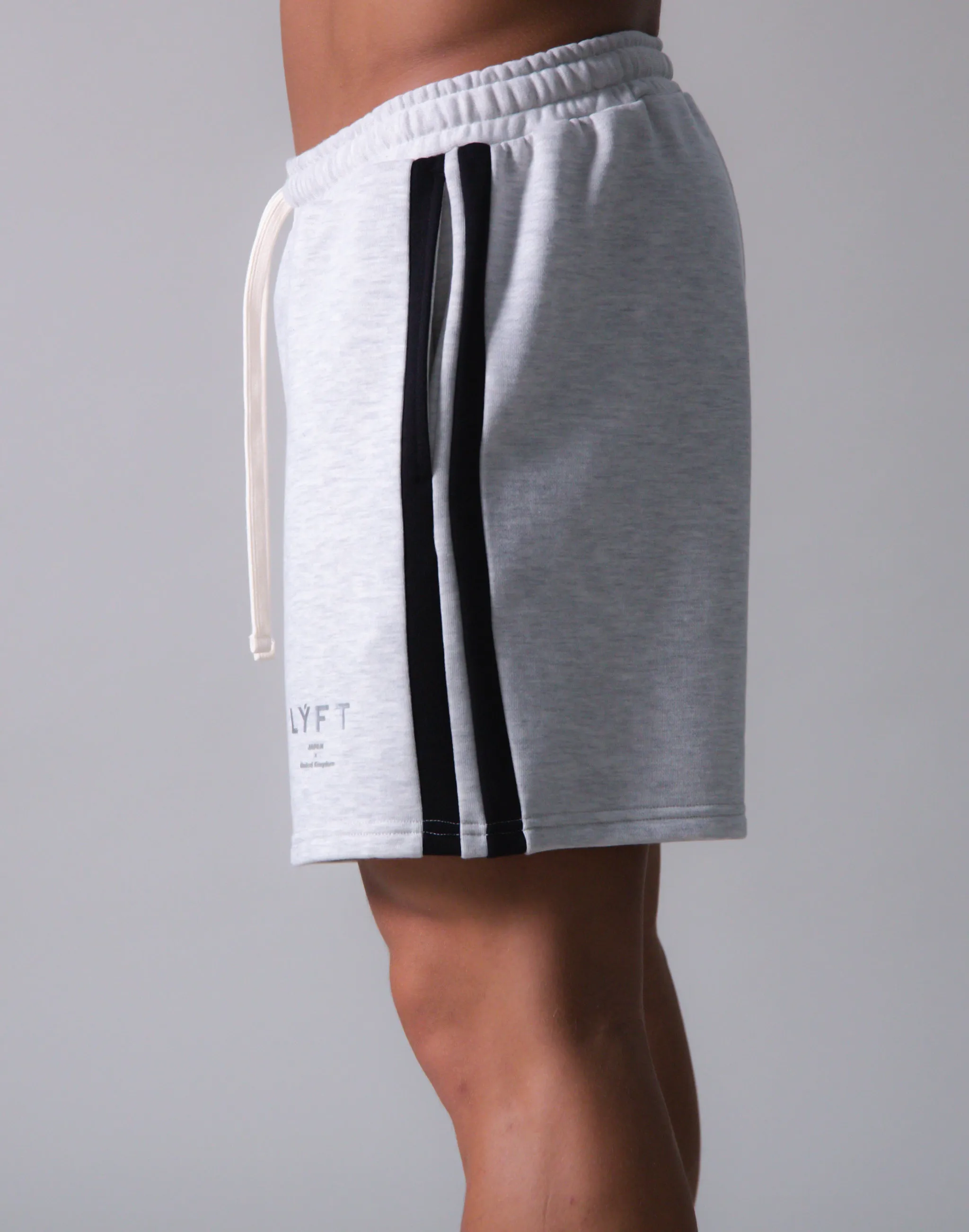 LÝFT 2 Line Sweat Shorts - Grey