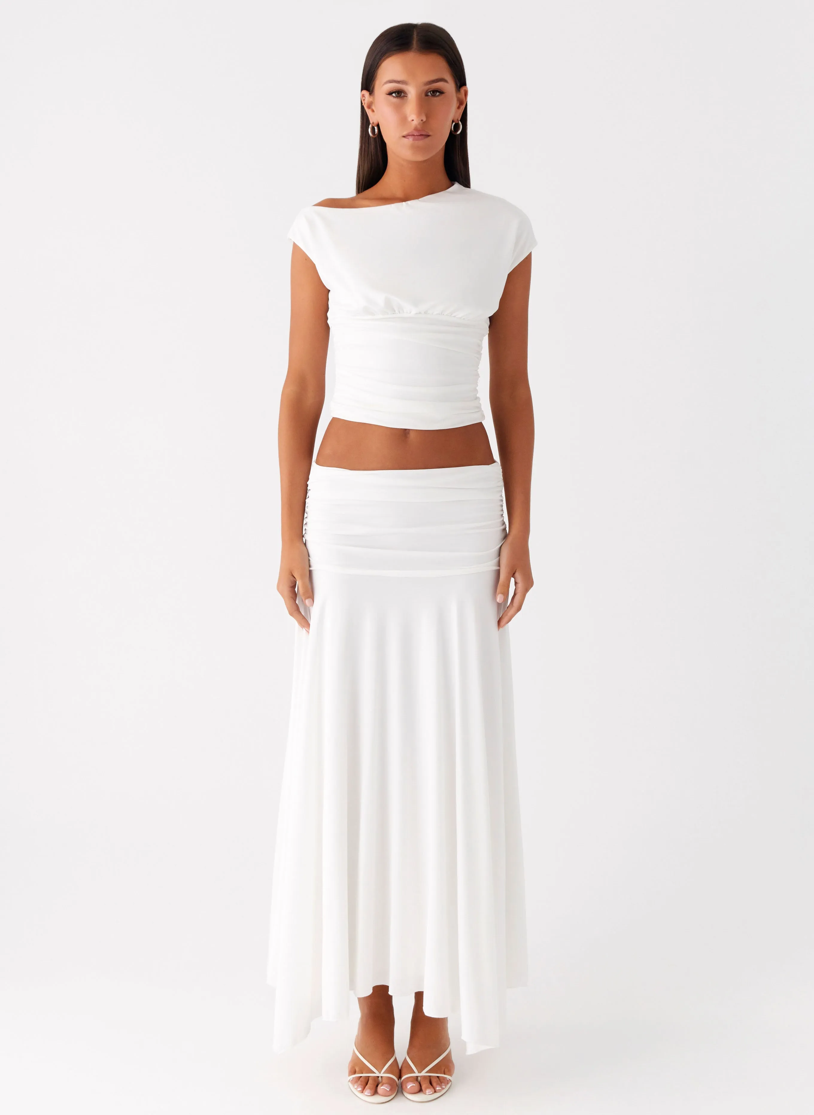 Liana Asymmetrical Top - White Minimalist Silhouette