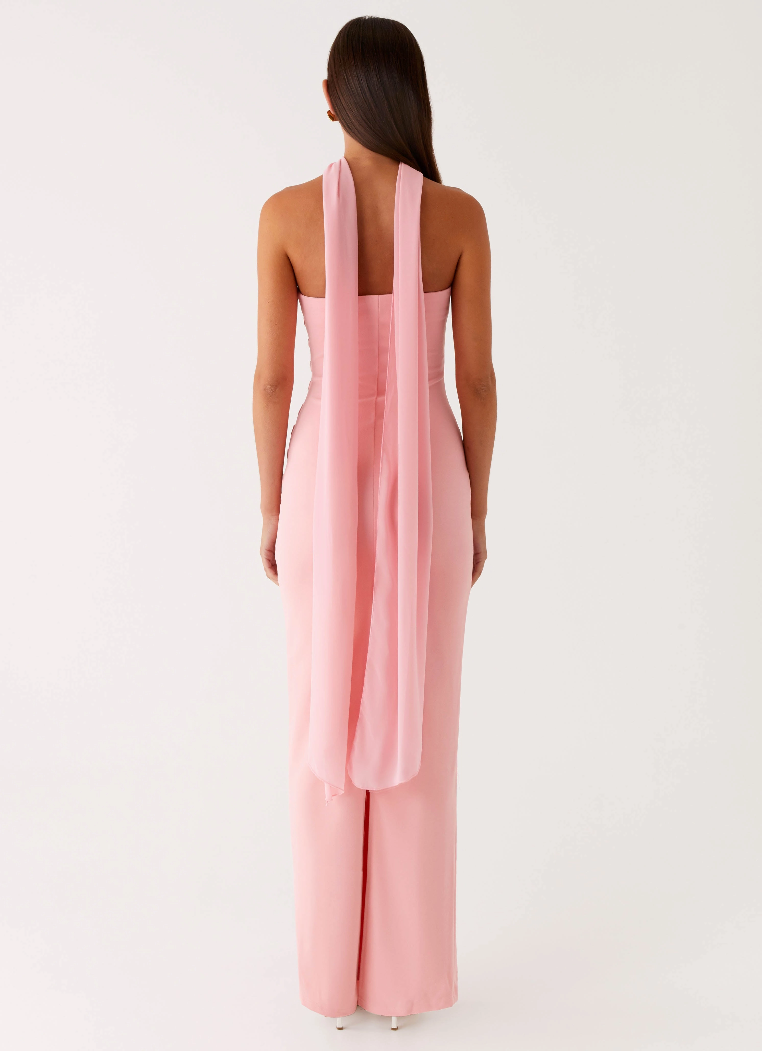 Layered Comfort Wear Minimal Aesthetic Libra Maxi Dress - Pink