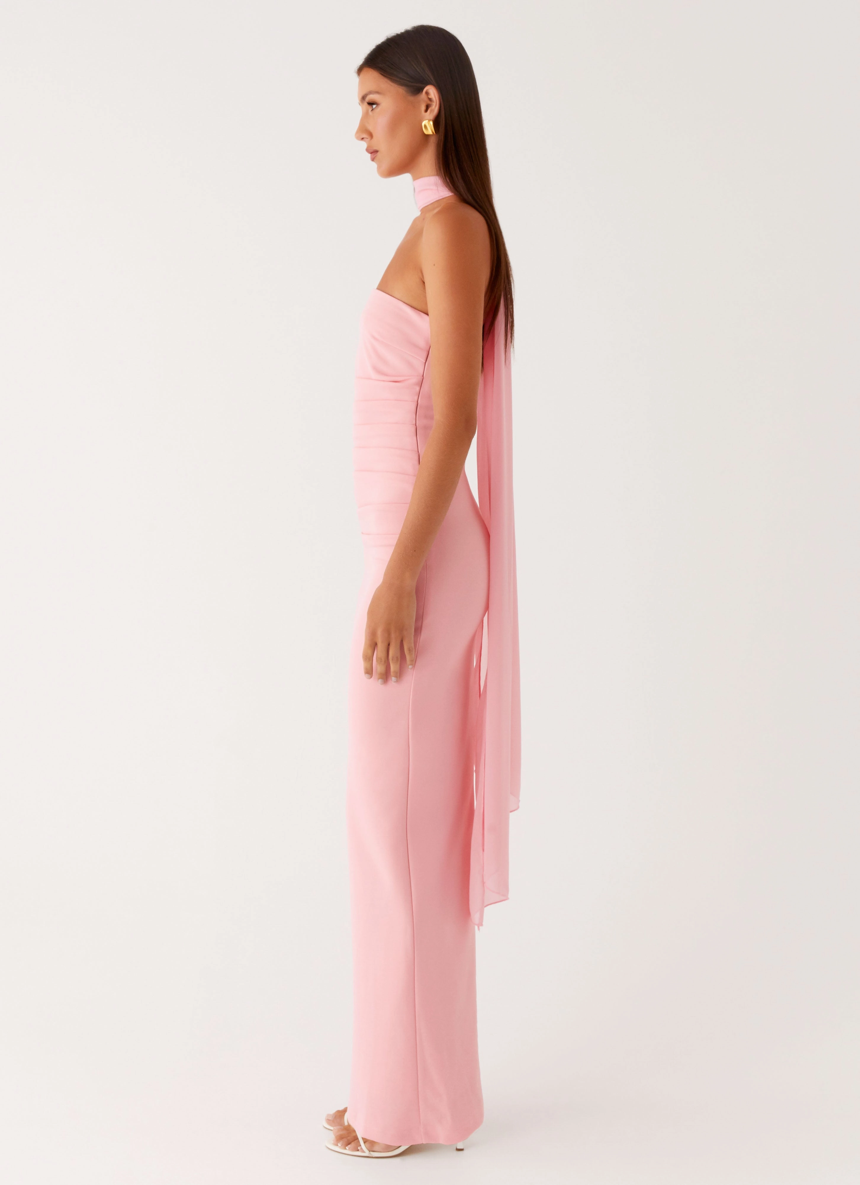 Libra Maxi Dress - Pink Semi Formal