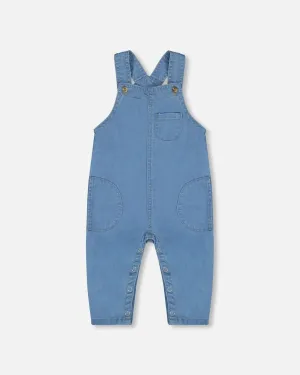 Light Soft Denim Overalls Jeans Blue