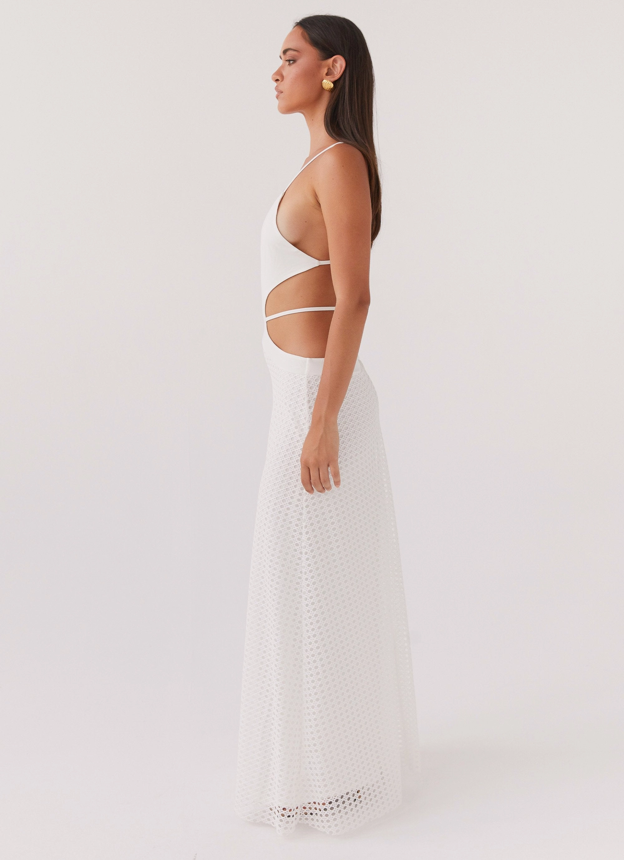 Enchanted Melodies Maxi Dress - White Sculpted Form Lounge Style