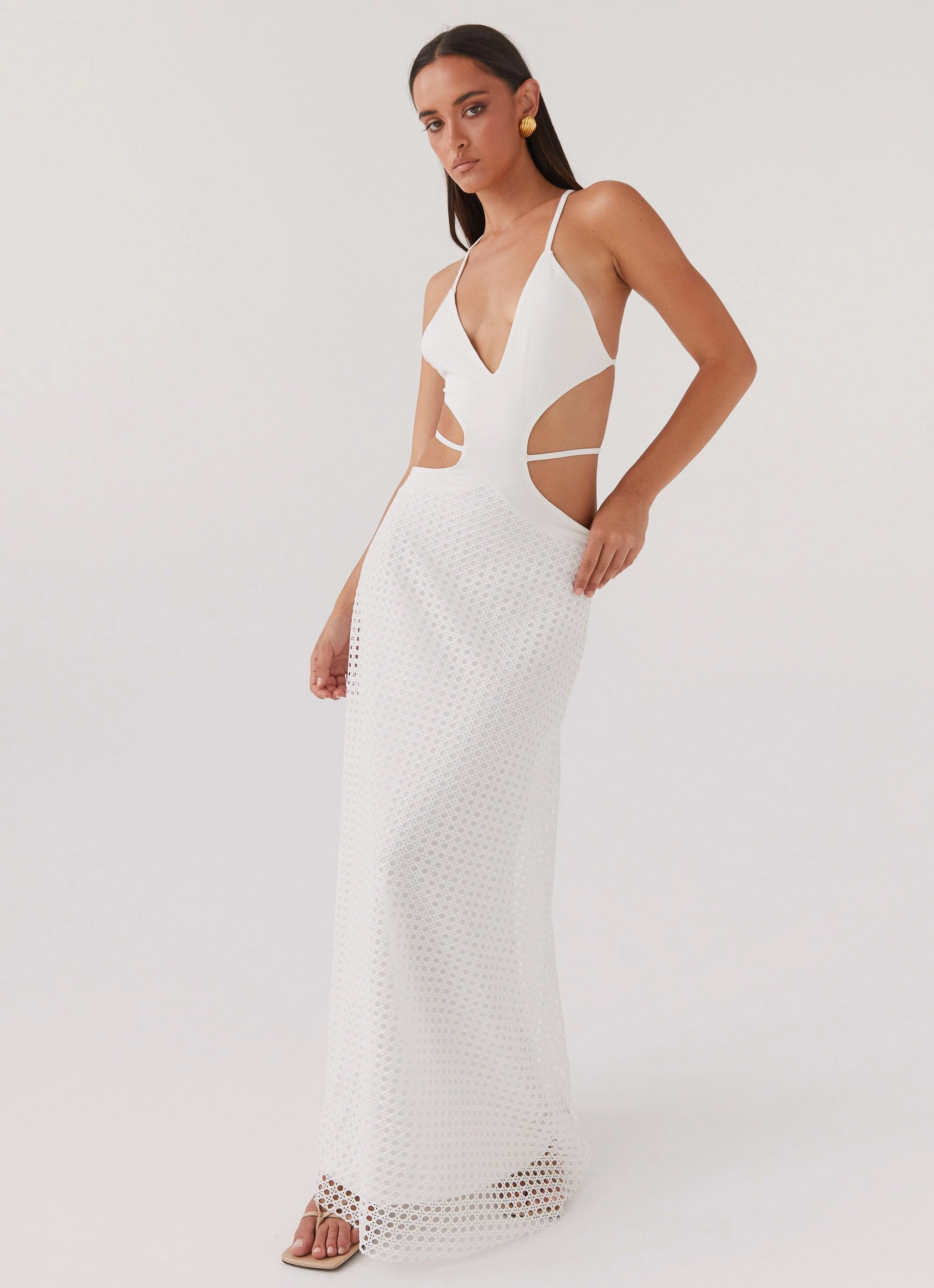 Vibe Choice Enchanted Melodies Maxi Dress - White