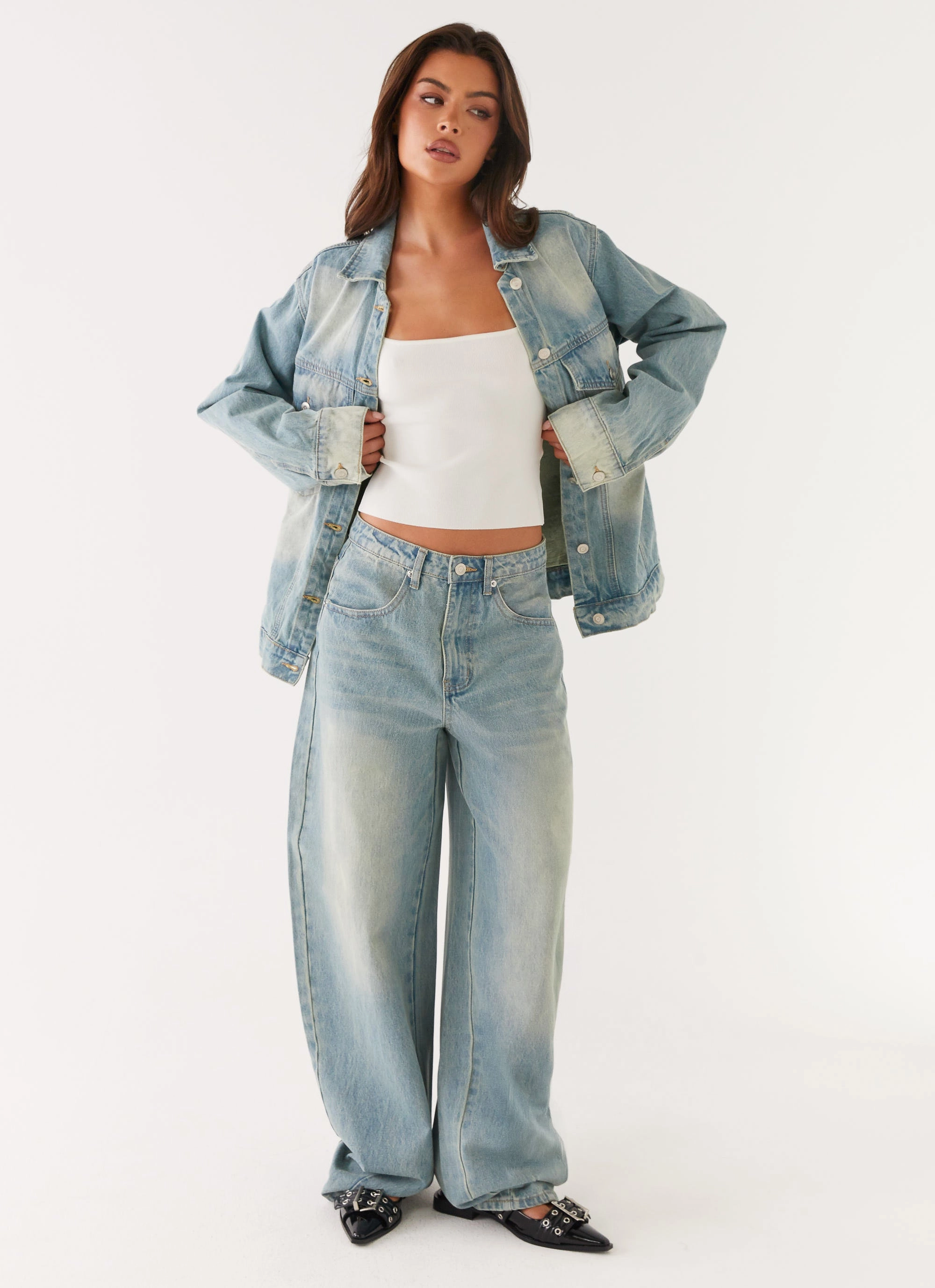 Easy Motion Maxwell Baggy Jeans - Washed Blue