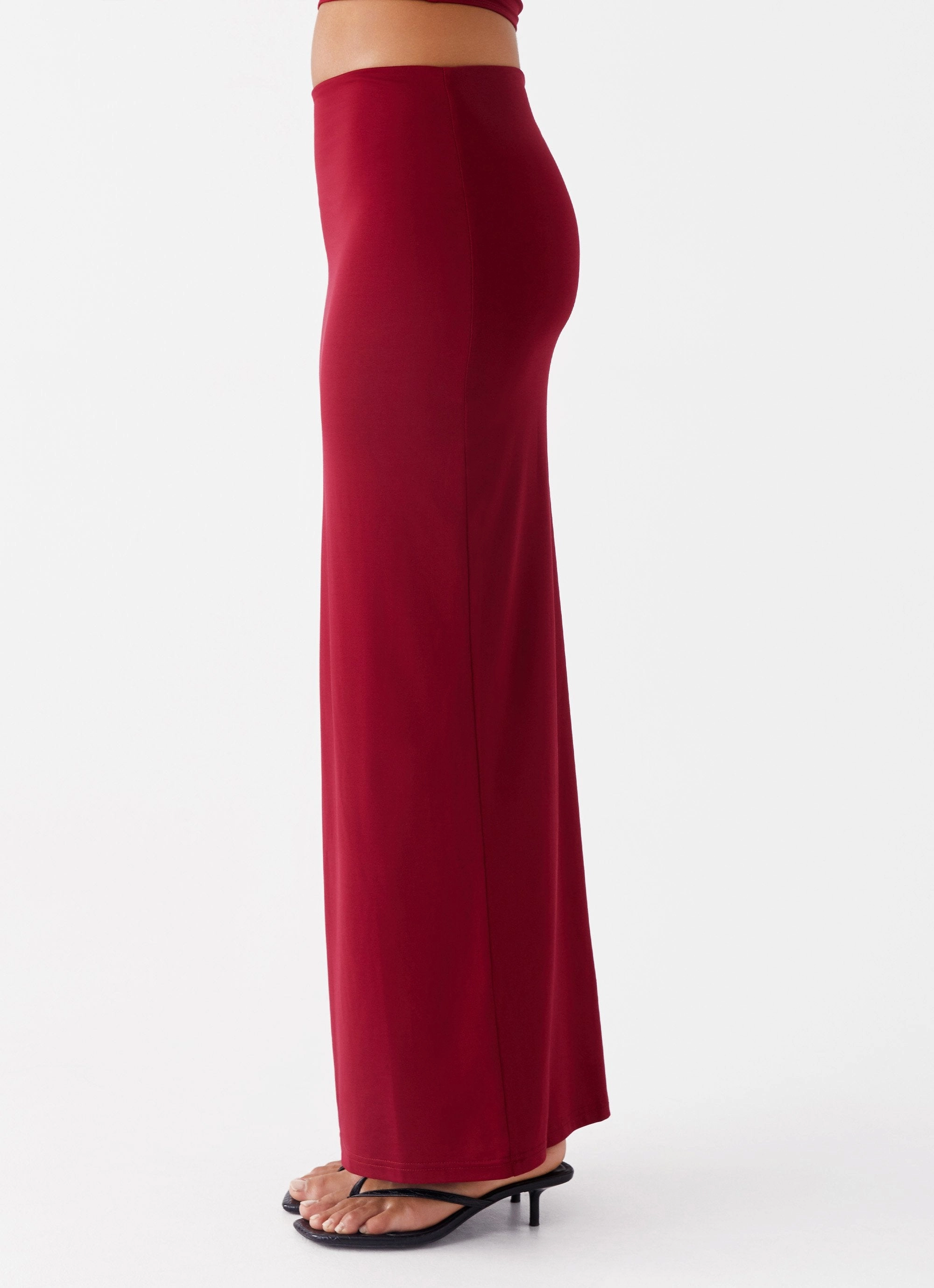 Texture Shot Solace Soul Maxi Skirt - Maroon