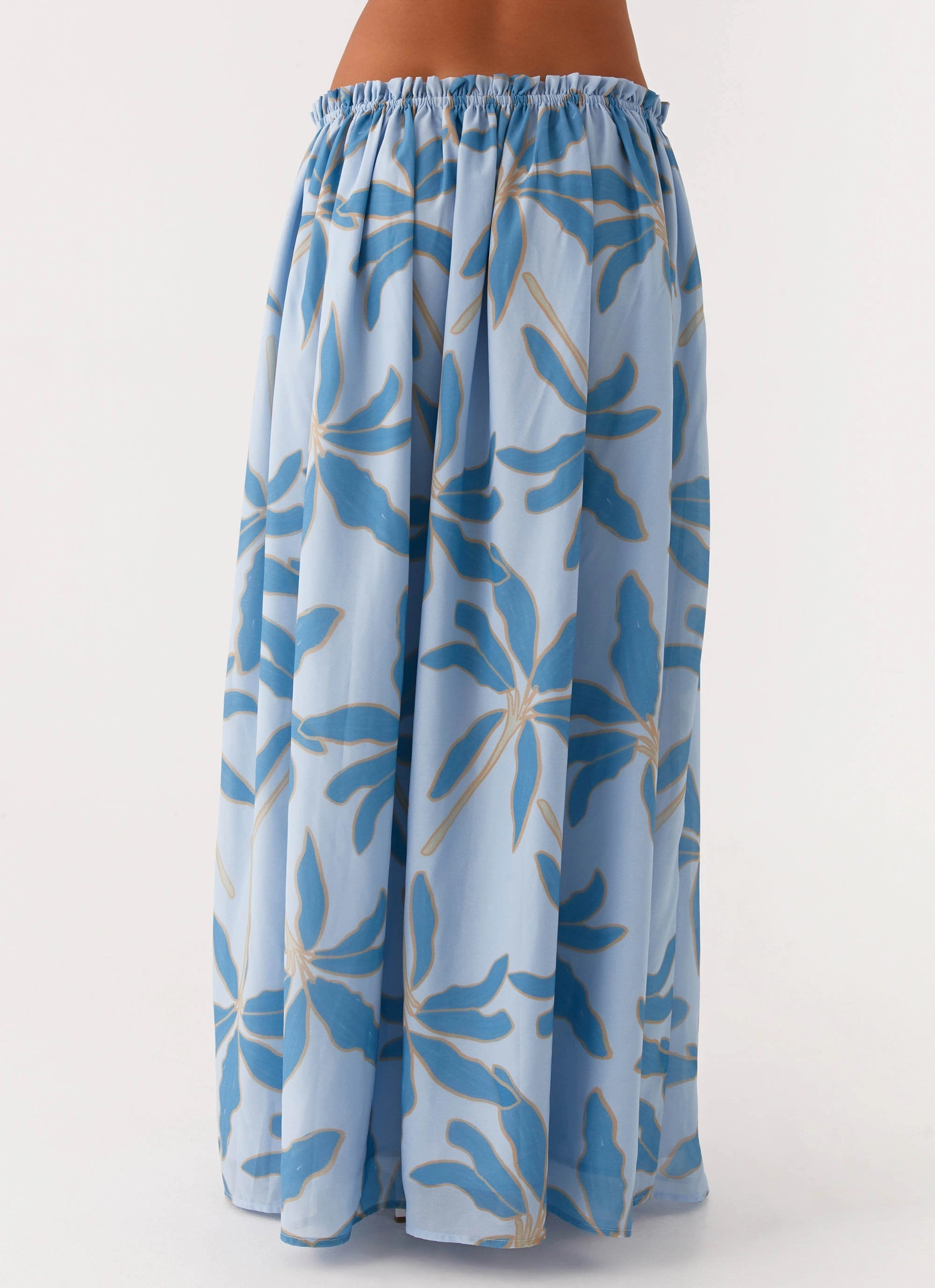Zaya Maxi Skirt - Opulent Blue Daily Wear Wrinkle Resistant Finish