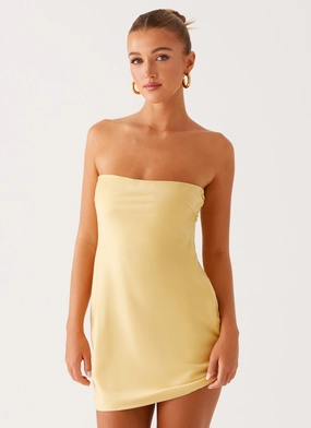 Yulina Mini Dress - Yellow Stylish Design Smart and Polished