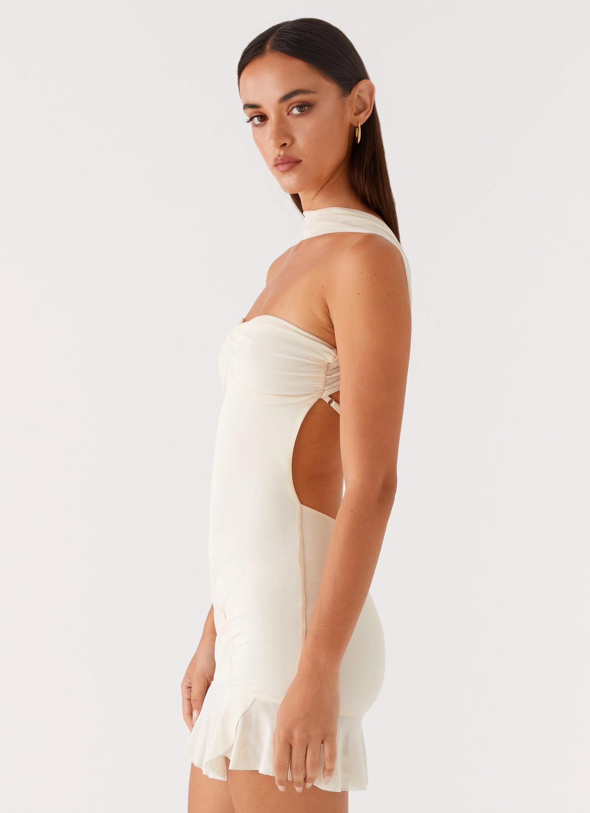 Pari Open Back Mini Dress - Ivory Easy Lovely