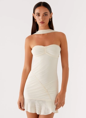 Sporty Comfort Pari Open Back Mini Dress - Ivory