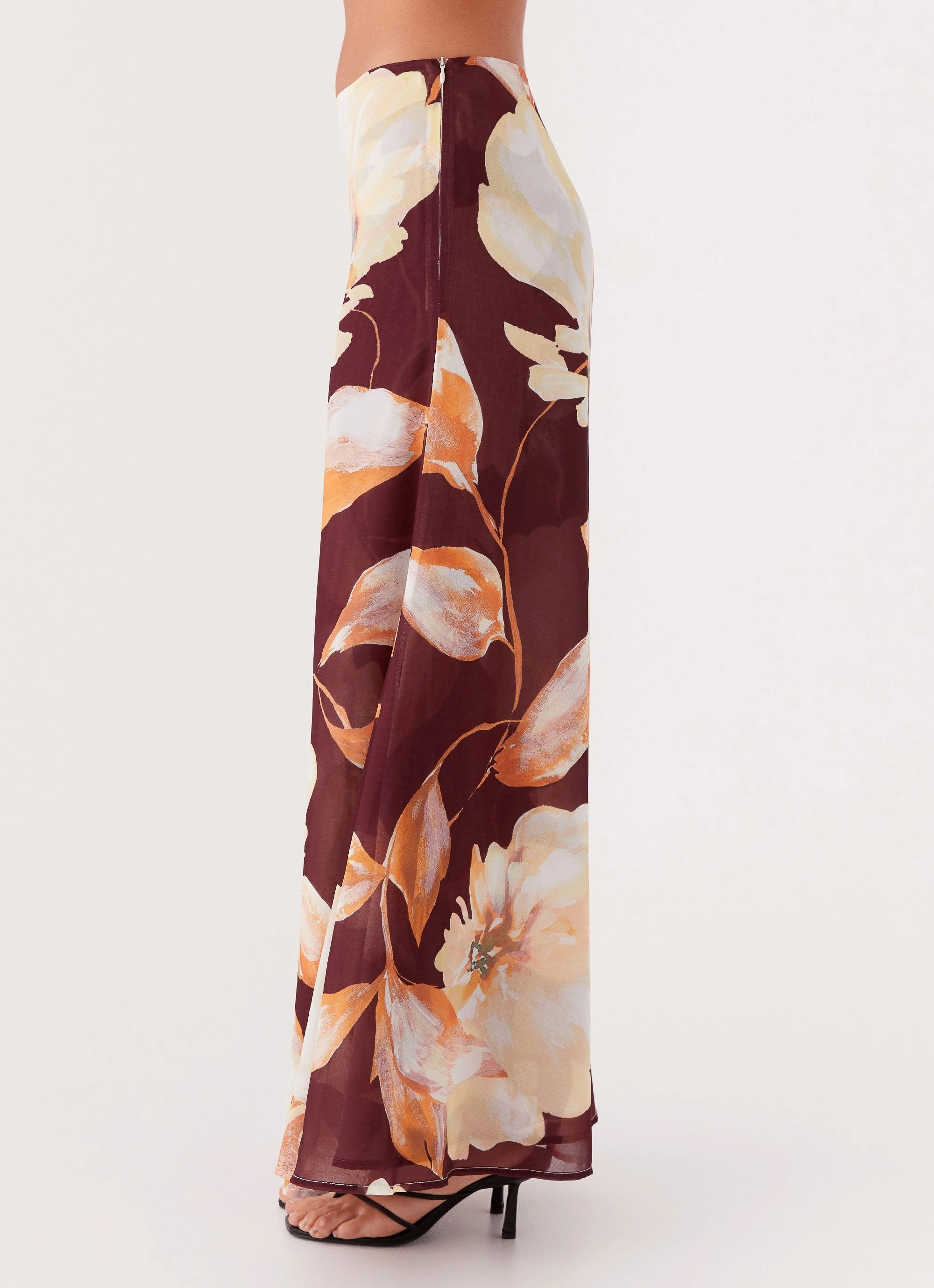 Outfit Moodset Camellia Maxi Skirt - Brown Floral