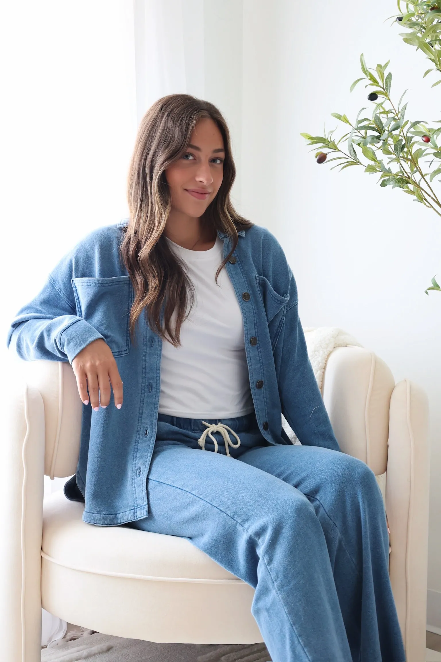 All Day Knit Denim Jacket - Vintage Indigo Smooth Zipper Action