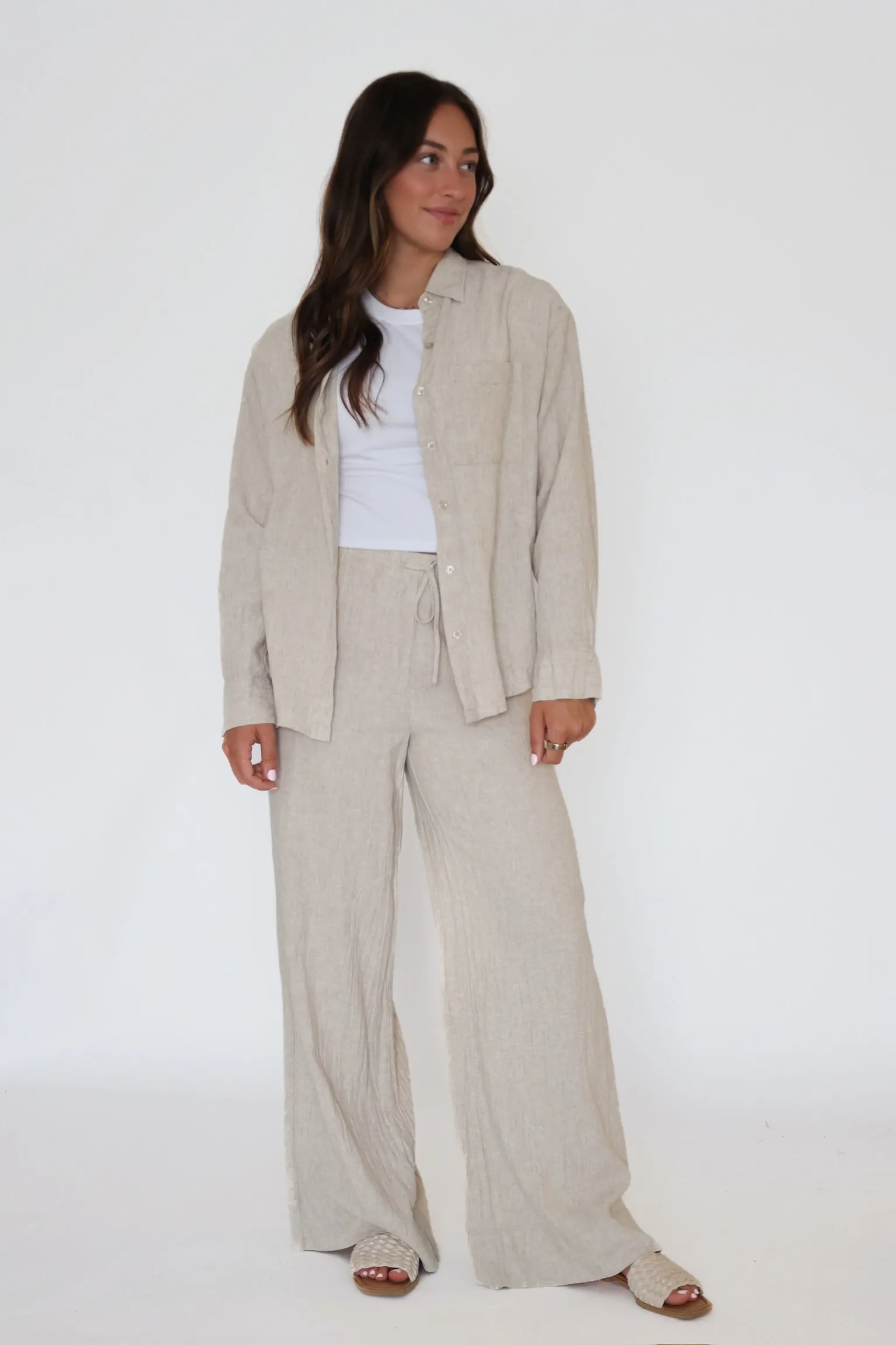 BreathableLining Warm Fit Henri Linen Pant - Flax