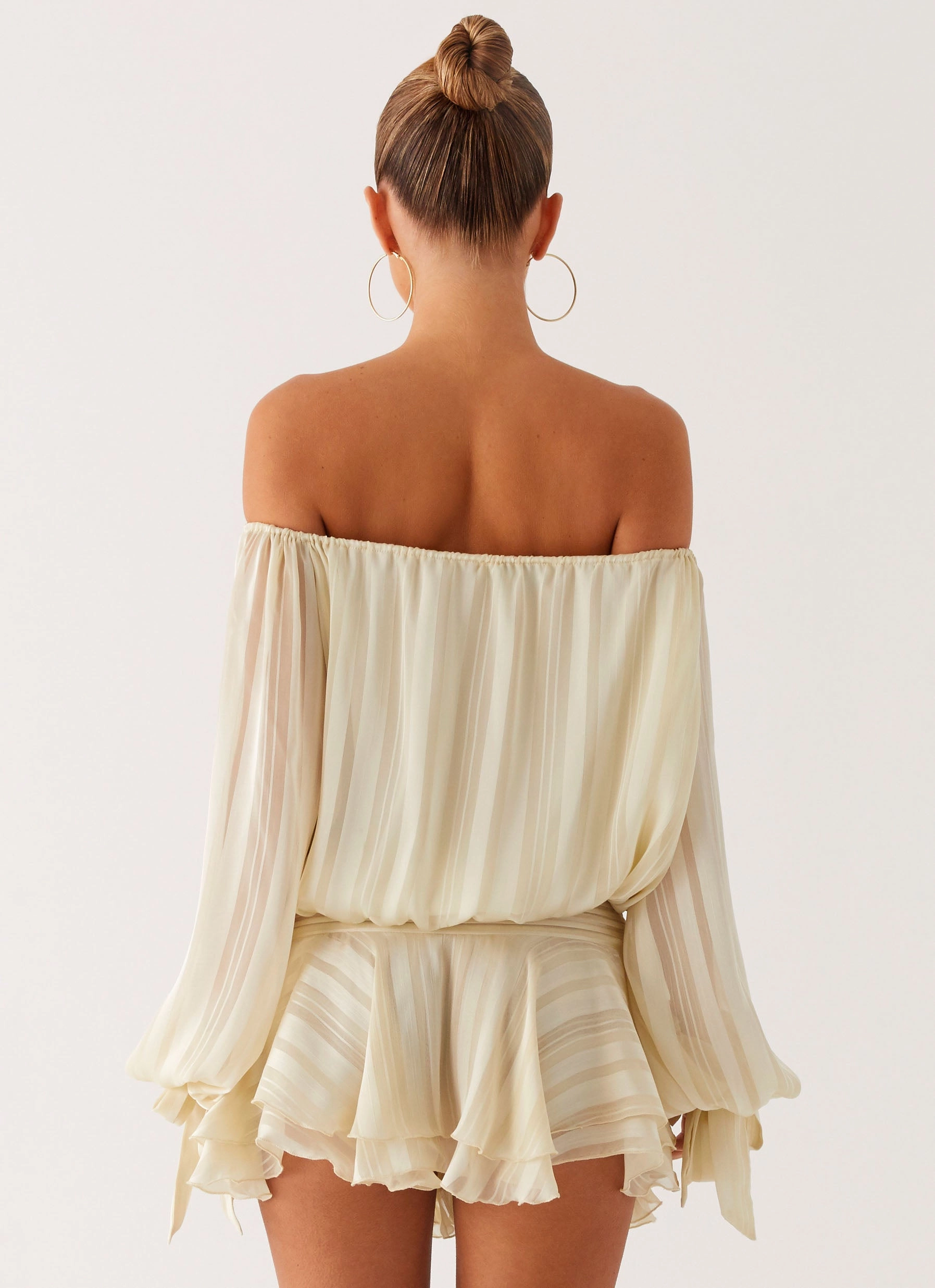 Perfect for Travel Eira Balloon Sleeve Mini Dress - Ivory