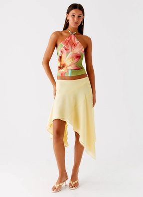 Soft Touch Feel Loreta Beaded Tie Back Top - Jungle Floral