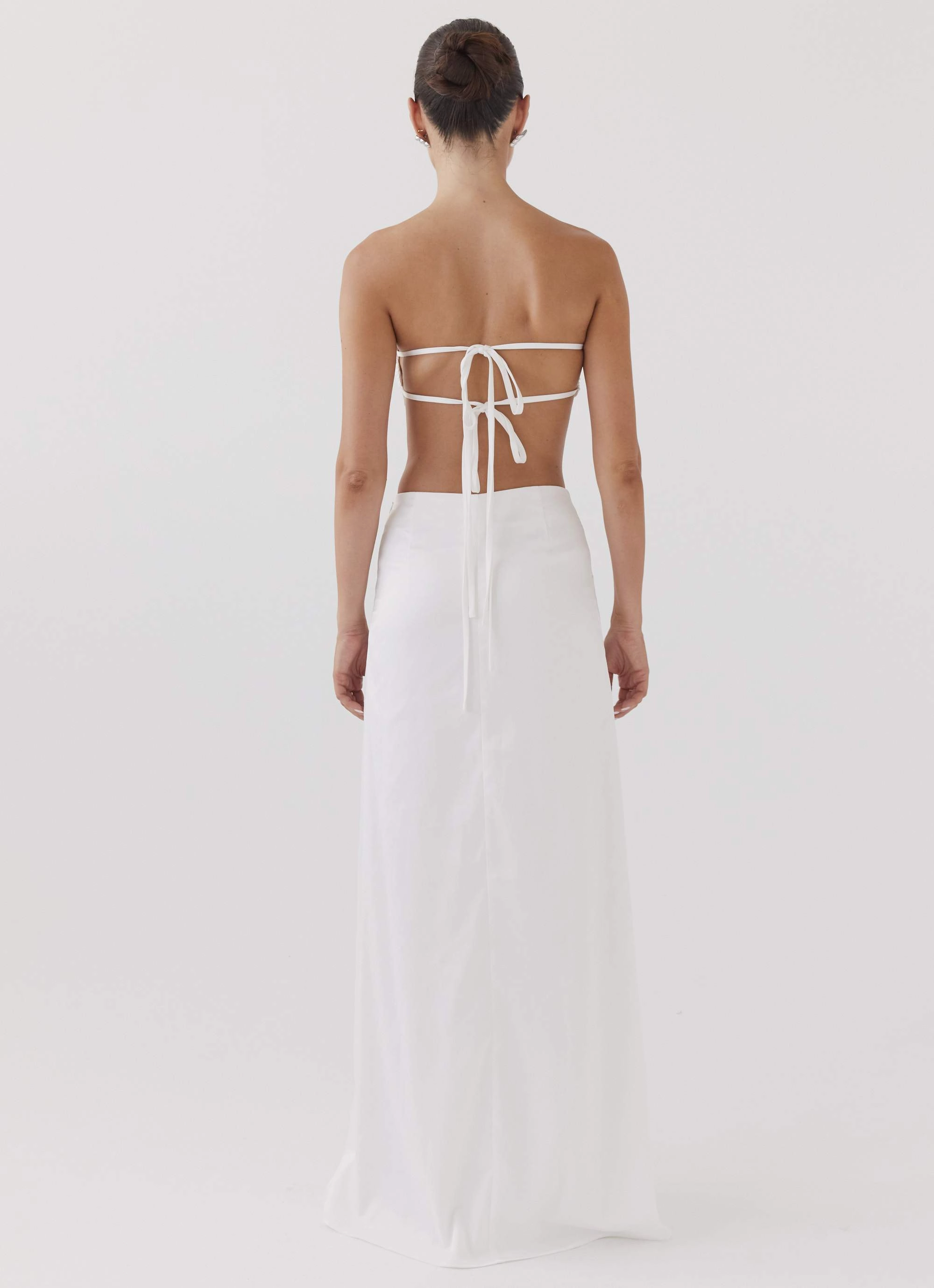 Crescent Light Twist Maxi Skirt - Ivory Neat Mood Fashion Energy