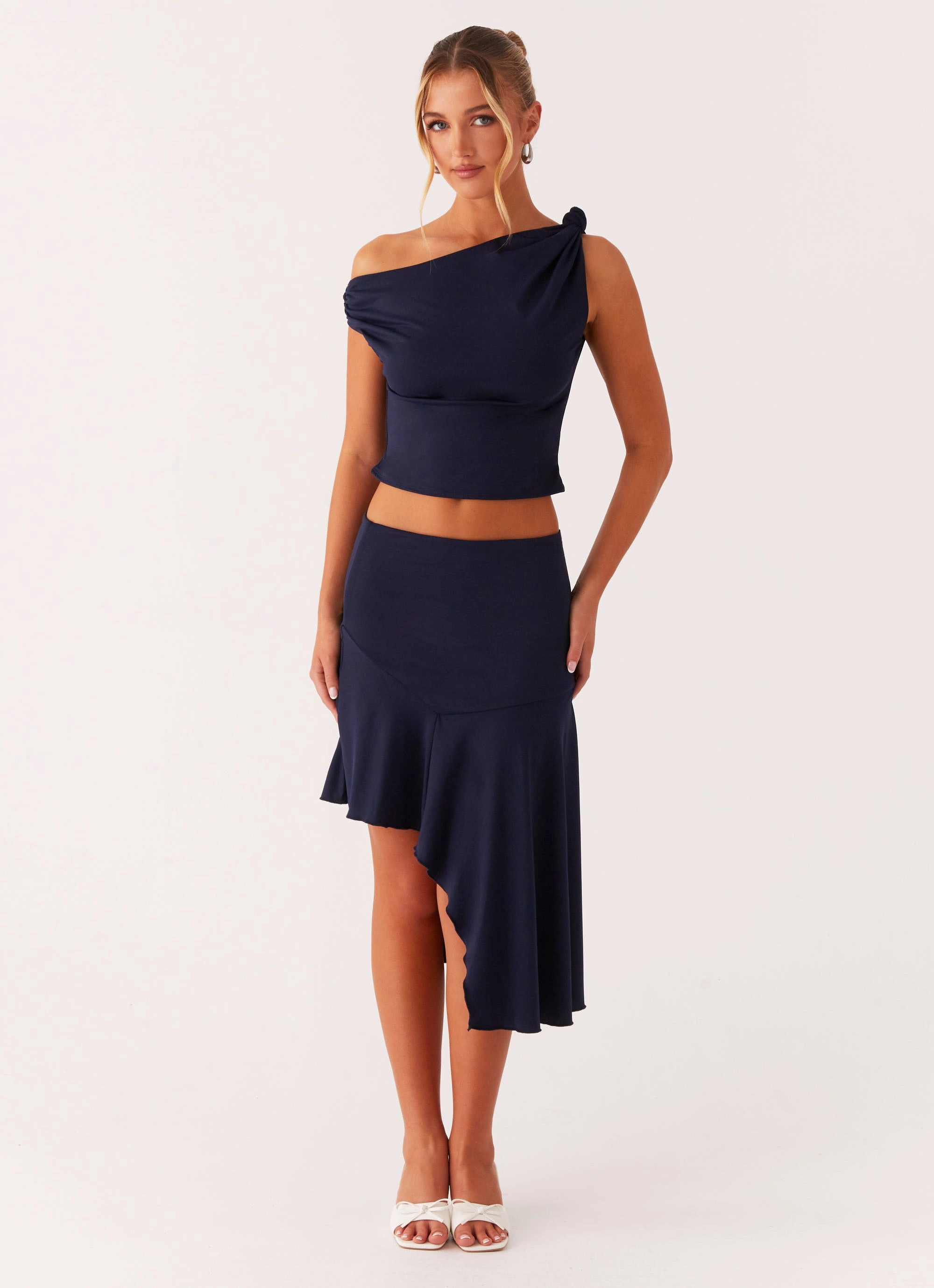 Viola Midi Skirt - Navy Gentle Vibe
