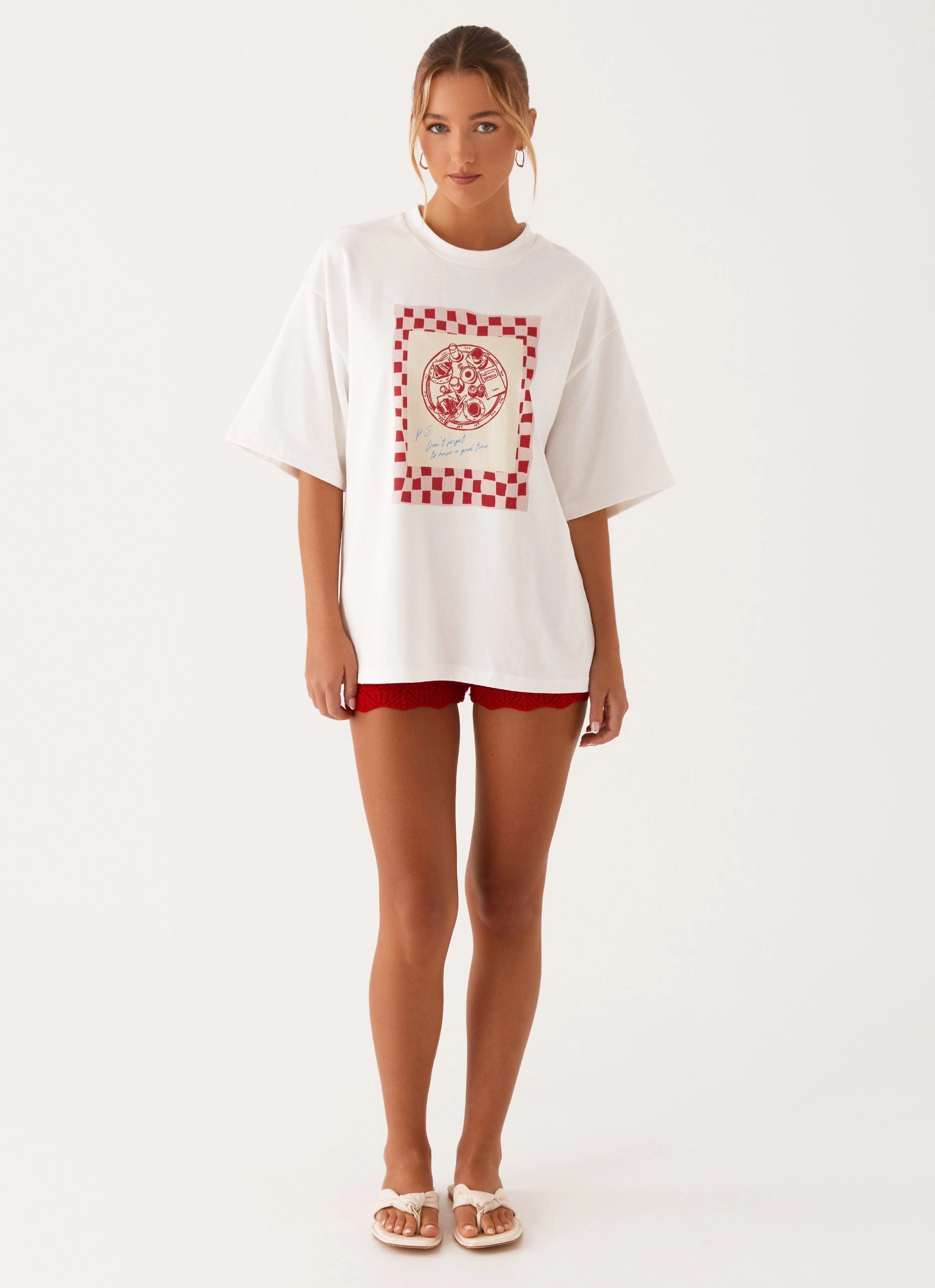 Comfy Flex Oakley Low Rise Crochet Mini Shorts - Red