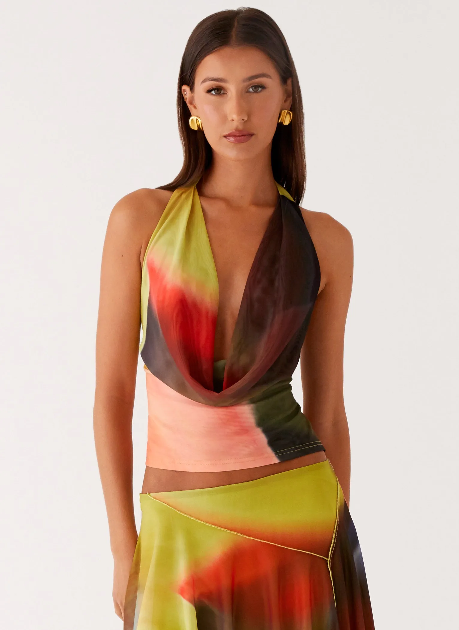 Lustra Cowl Top - Moody Floral Daily Wear