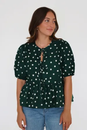 Agner Polka Dot Top Lightweight Knit