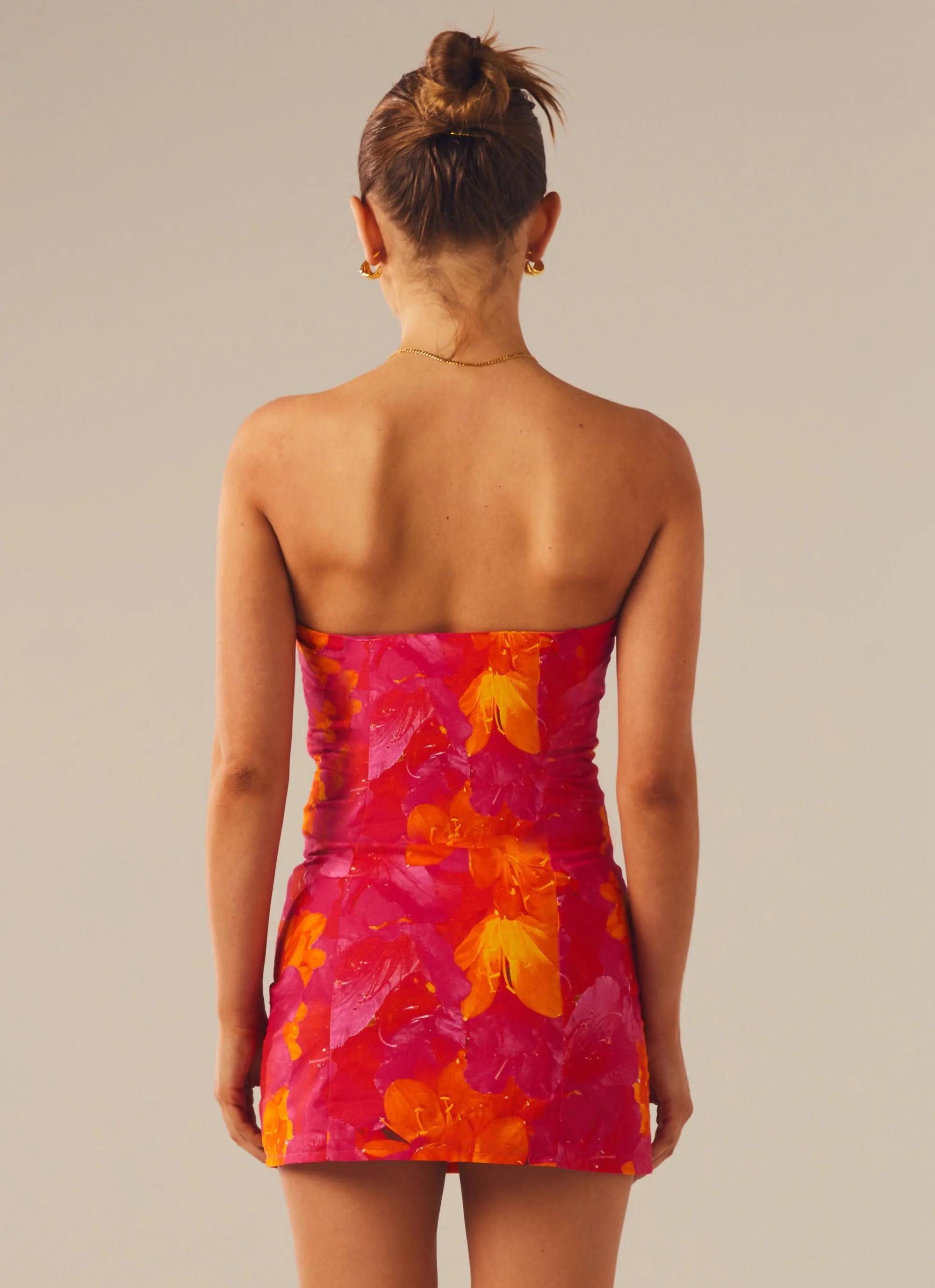 Stuck On You Mini Tube Dress - Floral Sun Soft Drape Chilly Day Wear