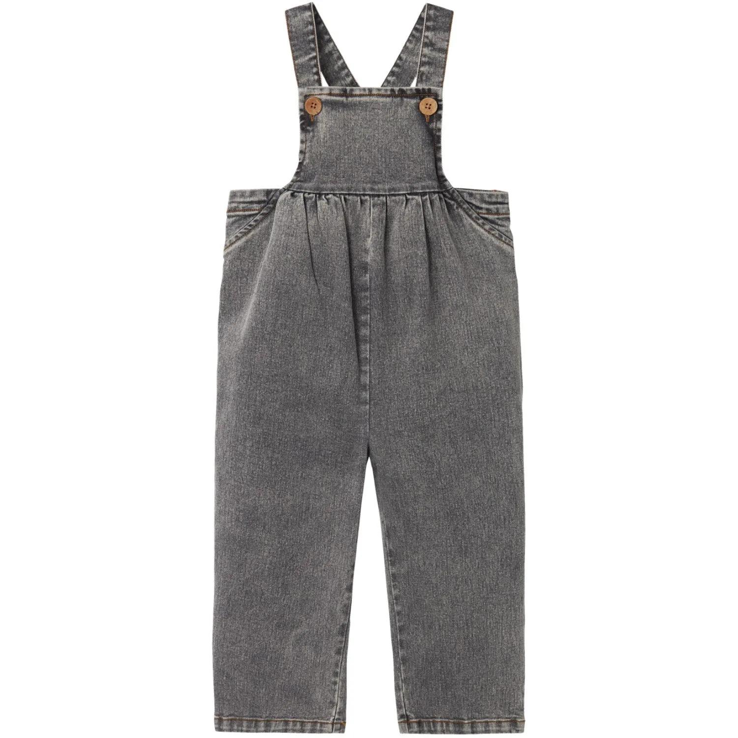 Lil'Atelier Light Grey Denim Tems Loose Denim Overalls