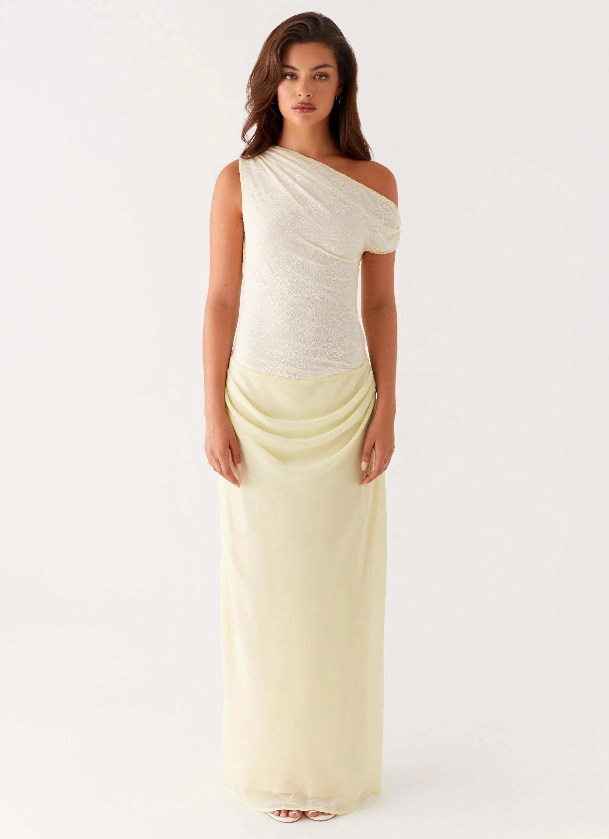 Lili Maxi Dress - Yellow Button-front