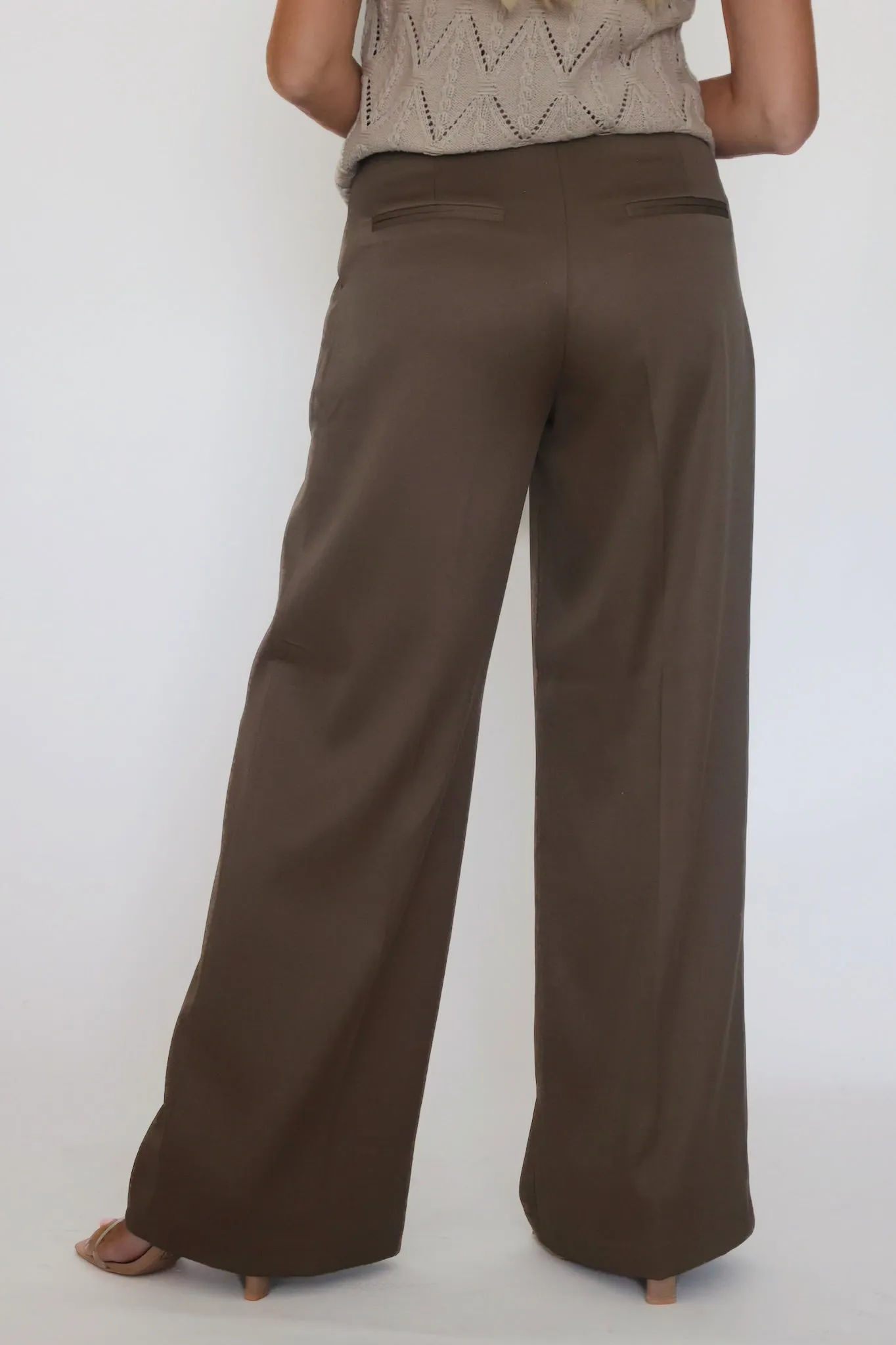 Lilibet Satin Pant - Khaki Water-resistant