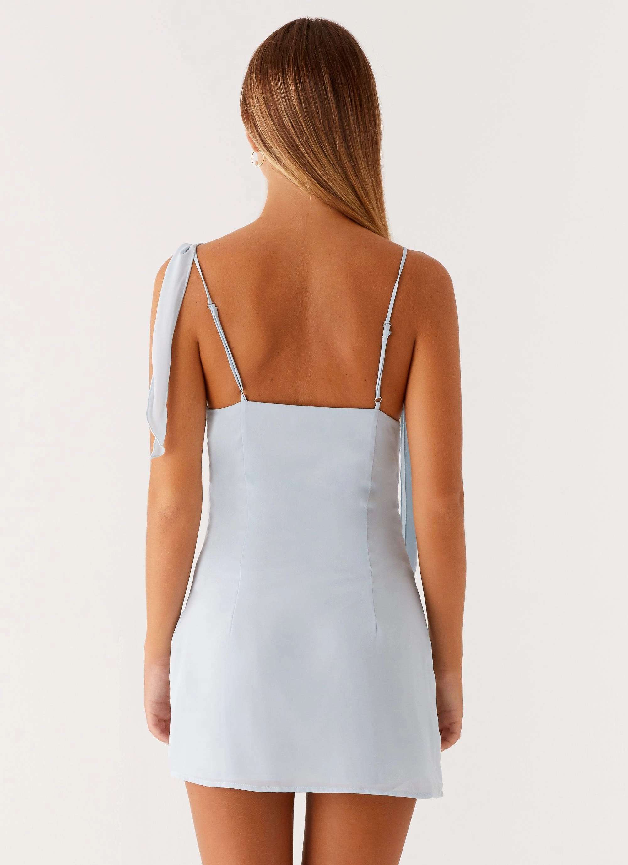 Charming Comfort Lily Beaded Mini Dress - Pastel Blue