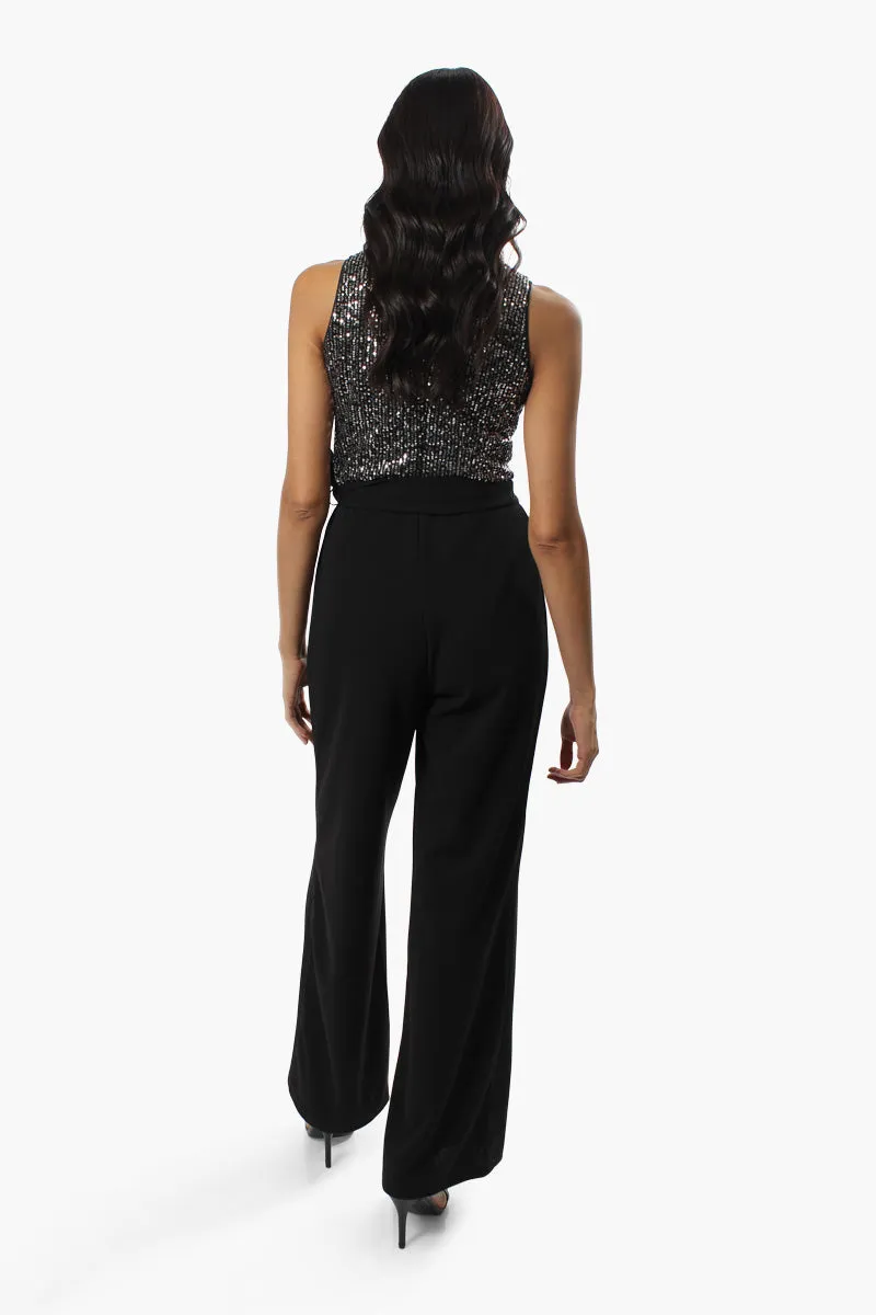 Limite Side Tie Sequin Jumpsuit - Grey