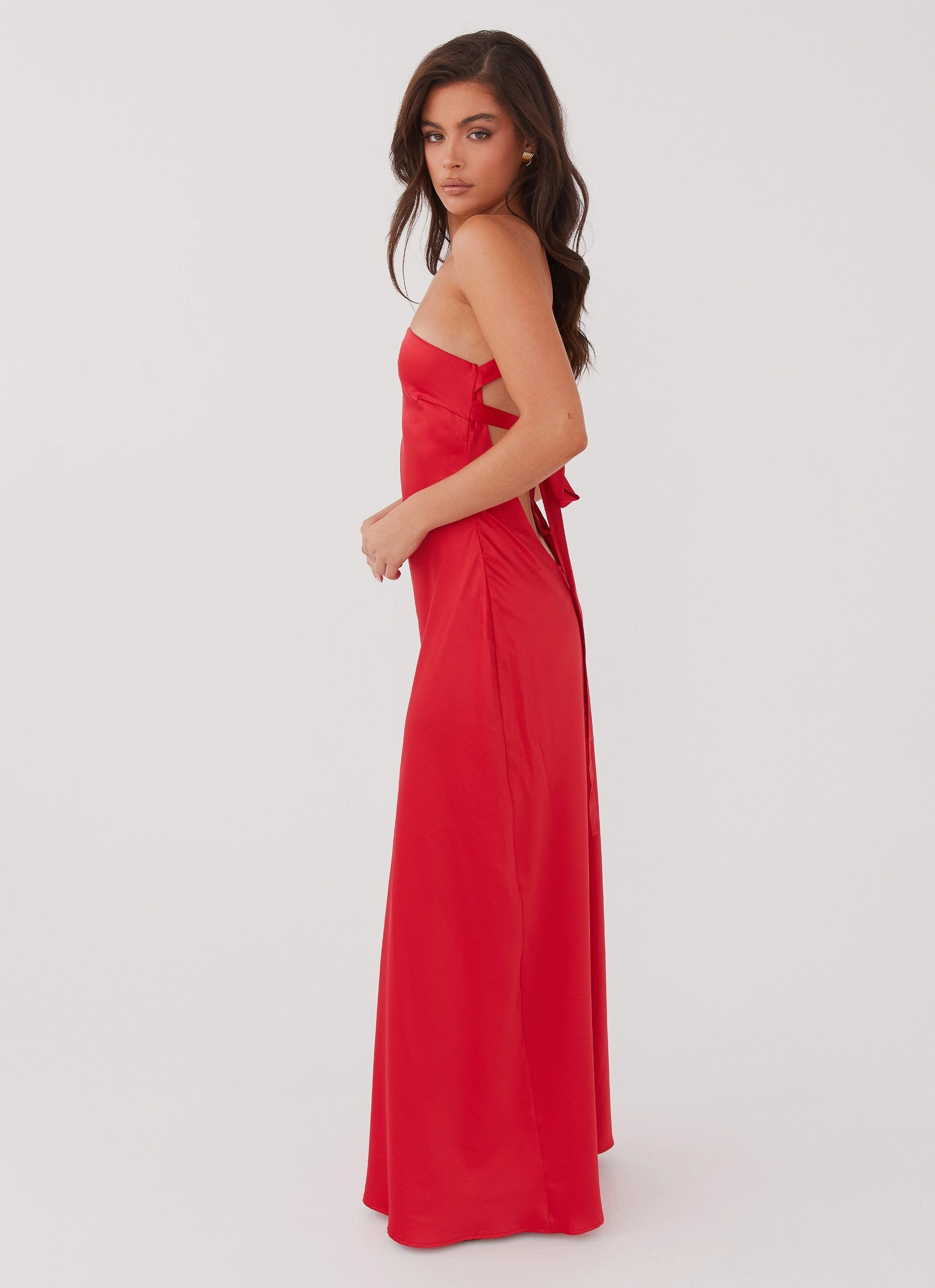Active Moments Easy Tones Delancy One Shoulder Maxi Dress - Rouge Red