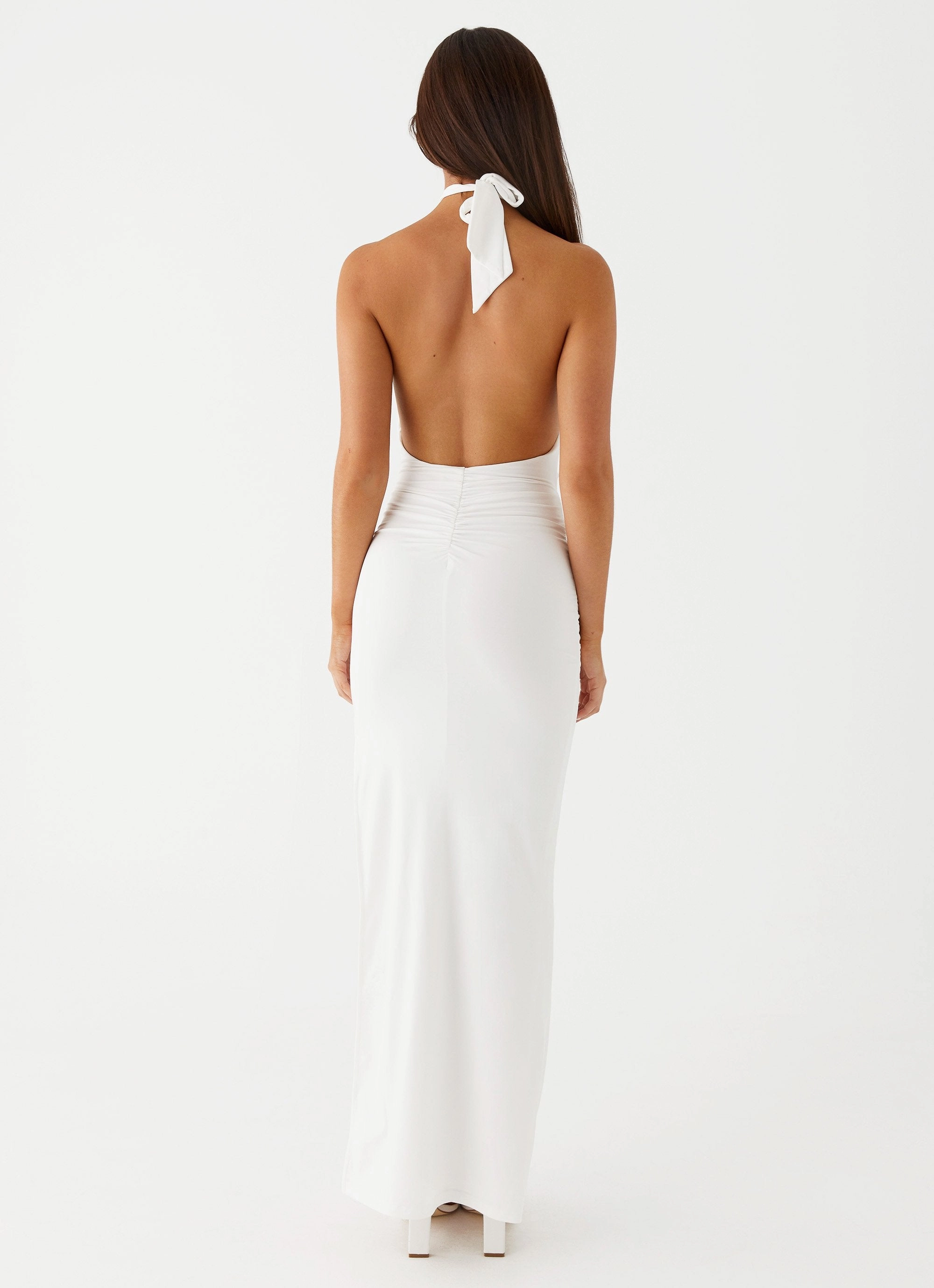 Nordic Calm Pure Piece Samara Halterneck Maxi Dress - White