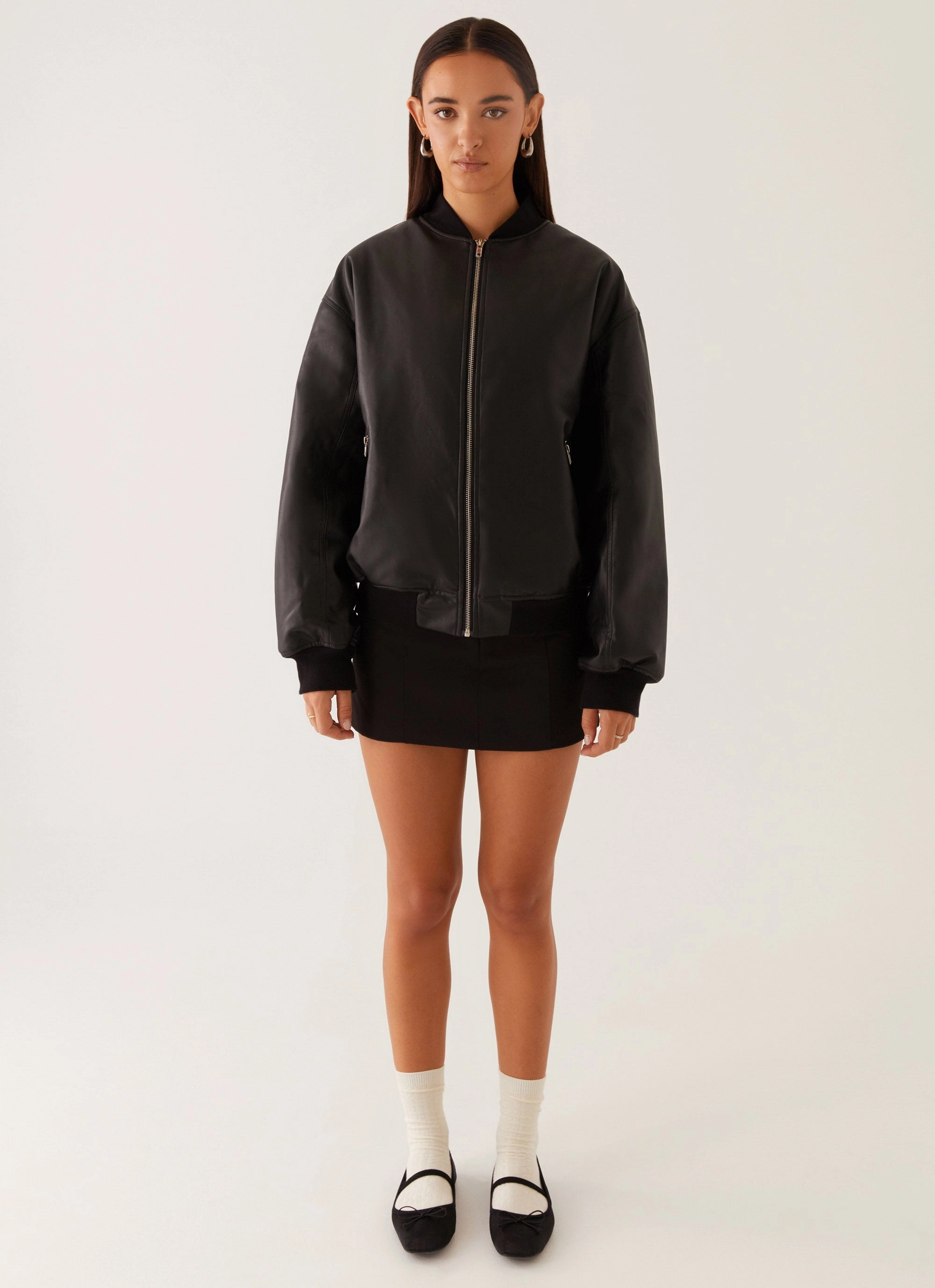 Soft touch finish Lincoln Bomber Jacket - Black