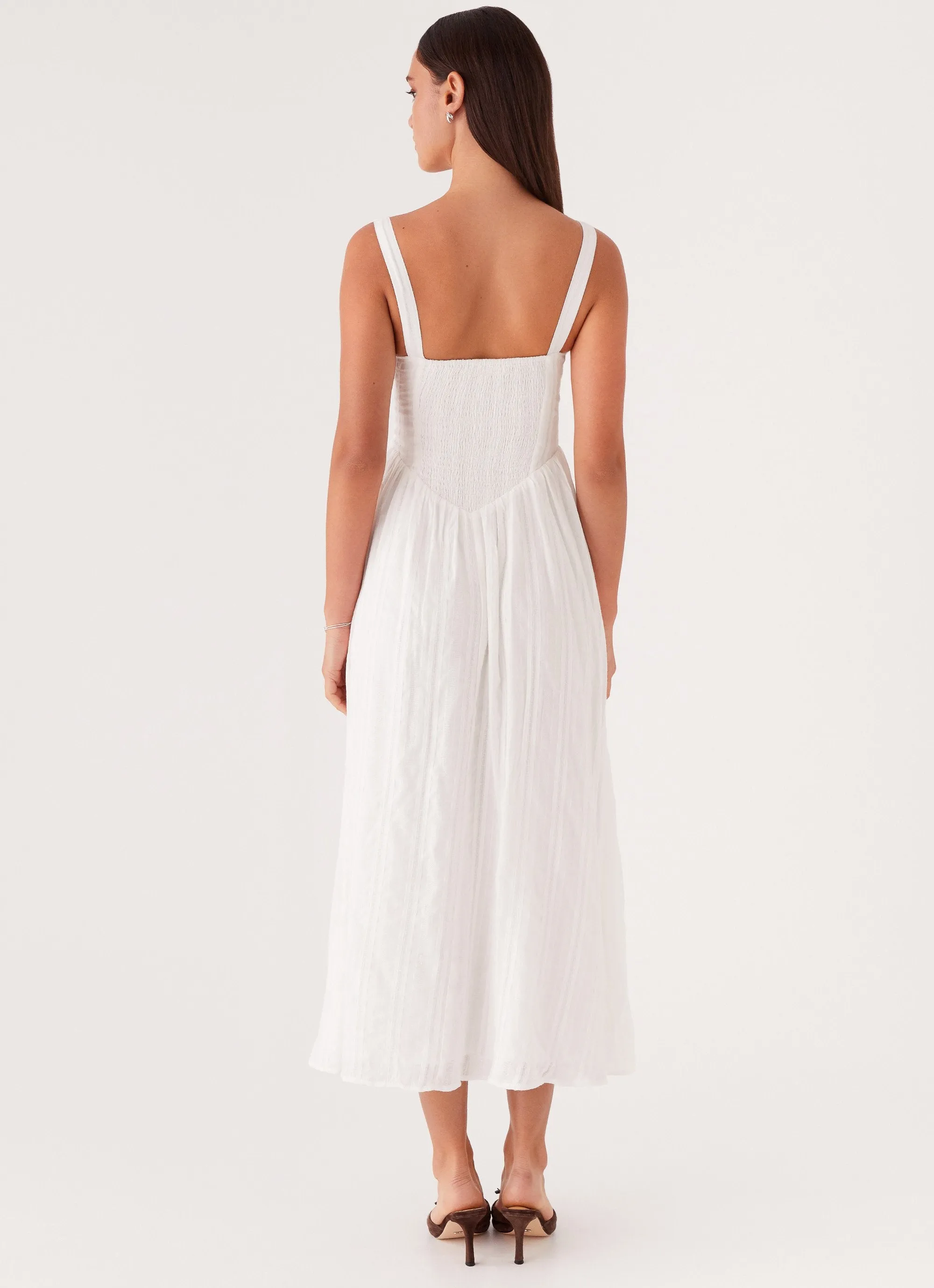 Pascuelle Midi Dress - White Relaxed work dress