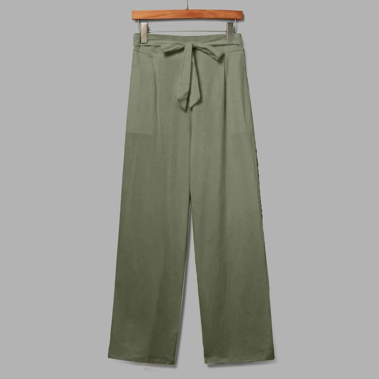 Linen Pants Women Drawstring Plus Size High Waisted Casual Pants Summer Beach Pants Soft Cotton Linen Pants with Pockets